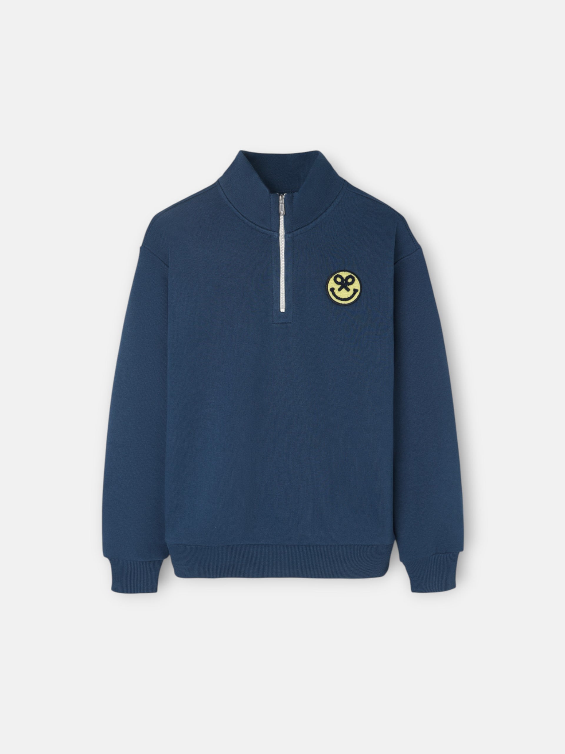 Sweatshirt kids meia fecho acid azul-marinho