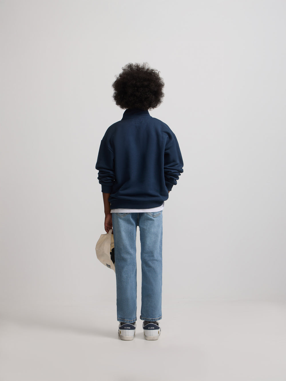 Sweatshirt kids meia fecho acid azul-marinho