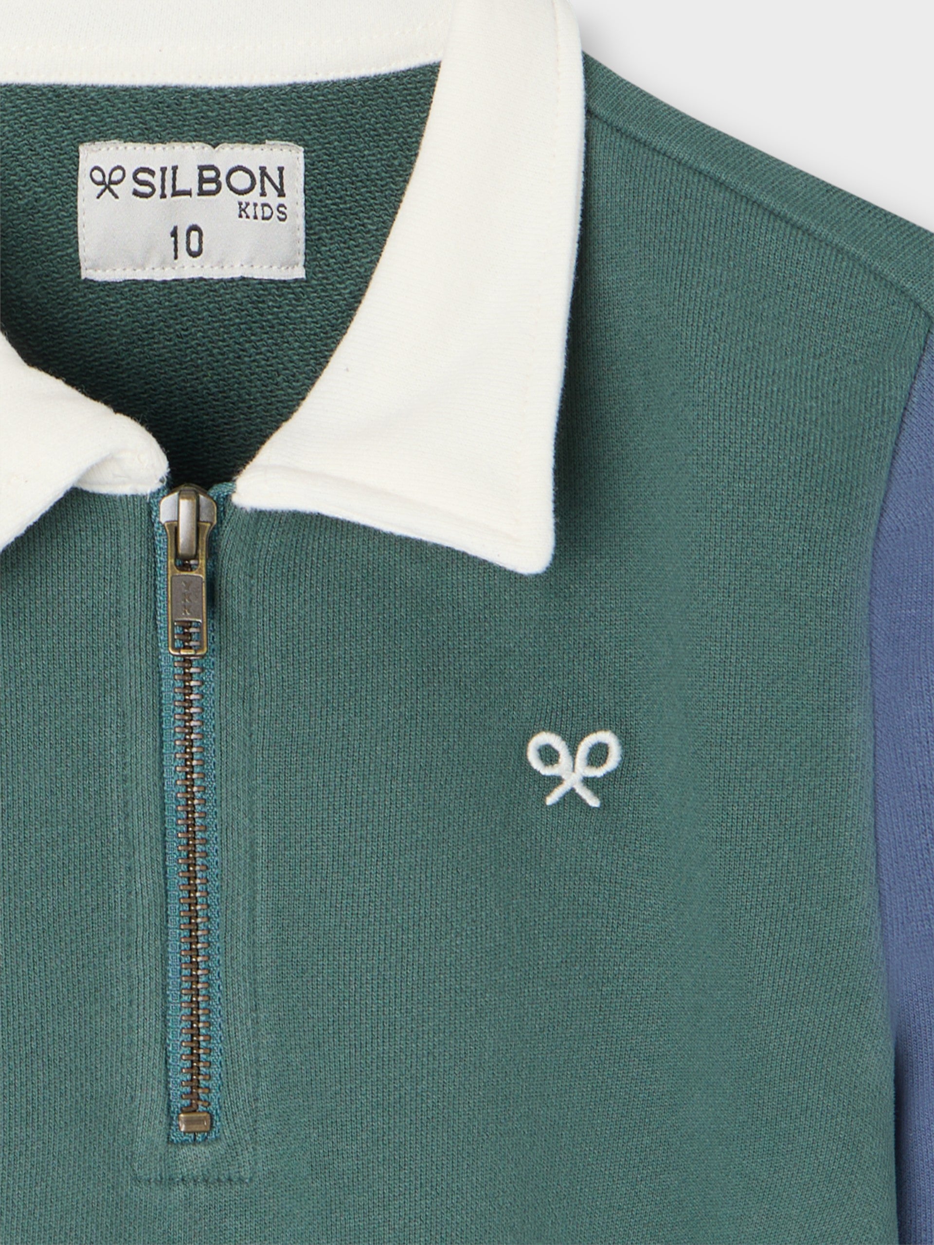 Sudadera kids media cremallera multicolor verde