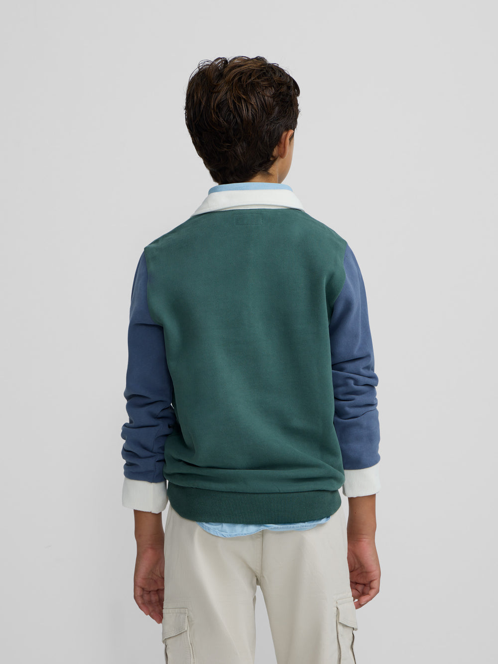 Sudadera kids media cremallera multicolor verde