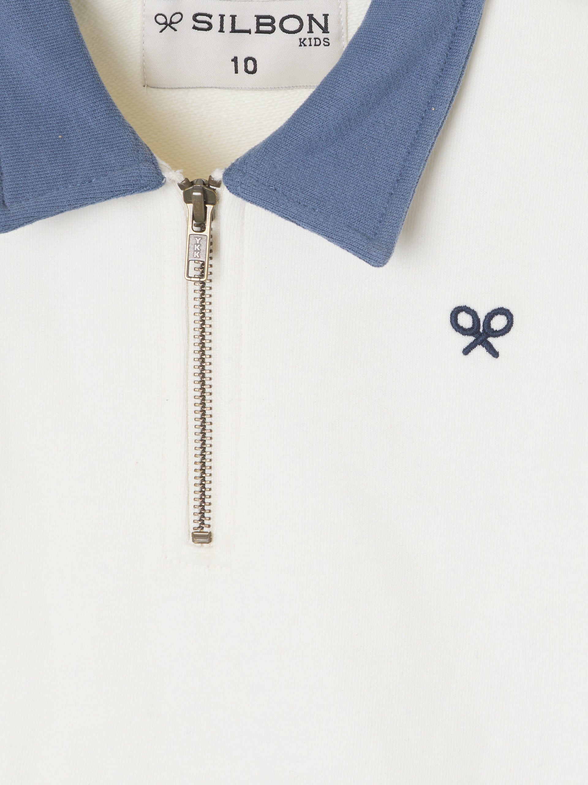 Sudadera kids media cremallera multicolor blanco