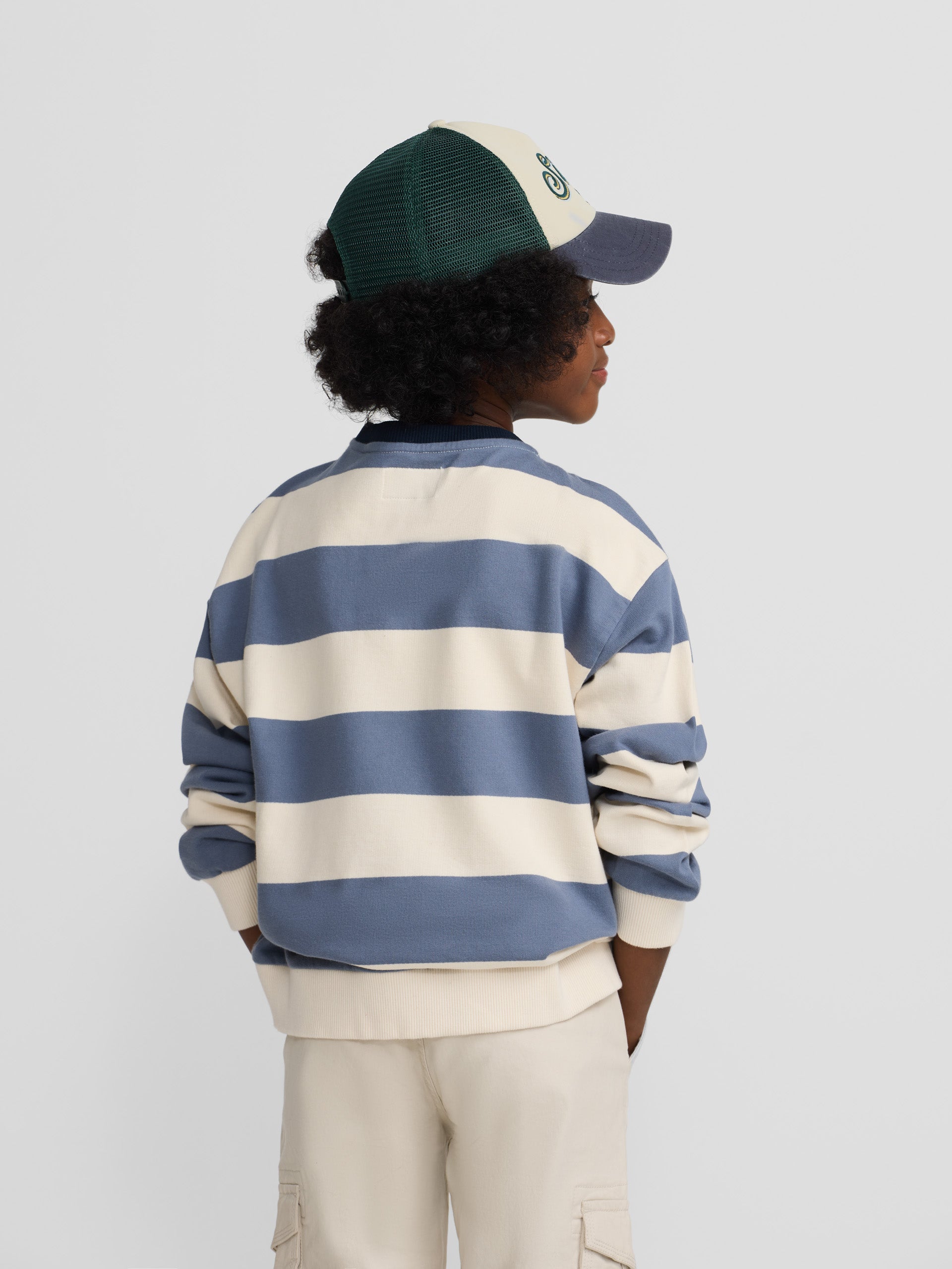 Sudadera kids rayas anchas azules
