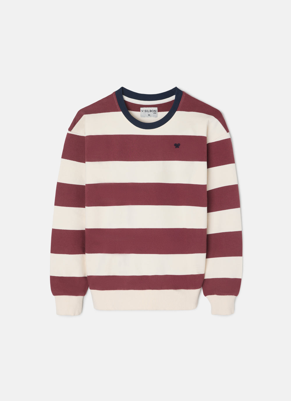 Sudadera kids rayas anchas burdeos