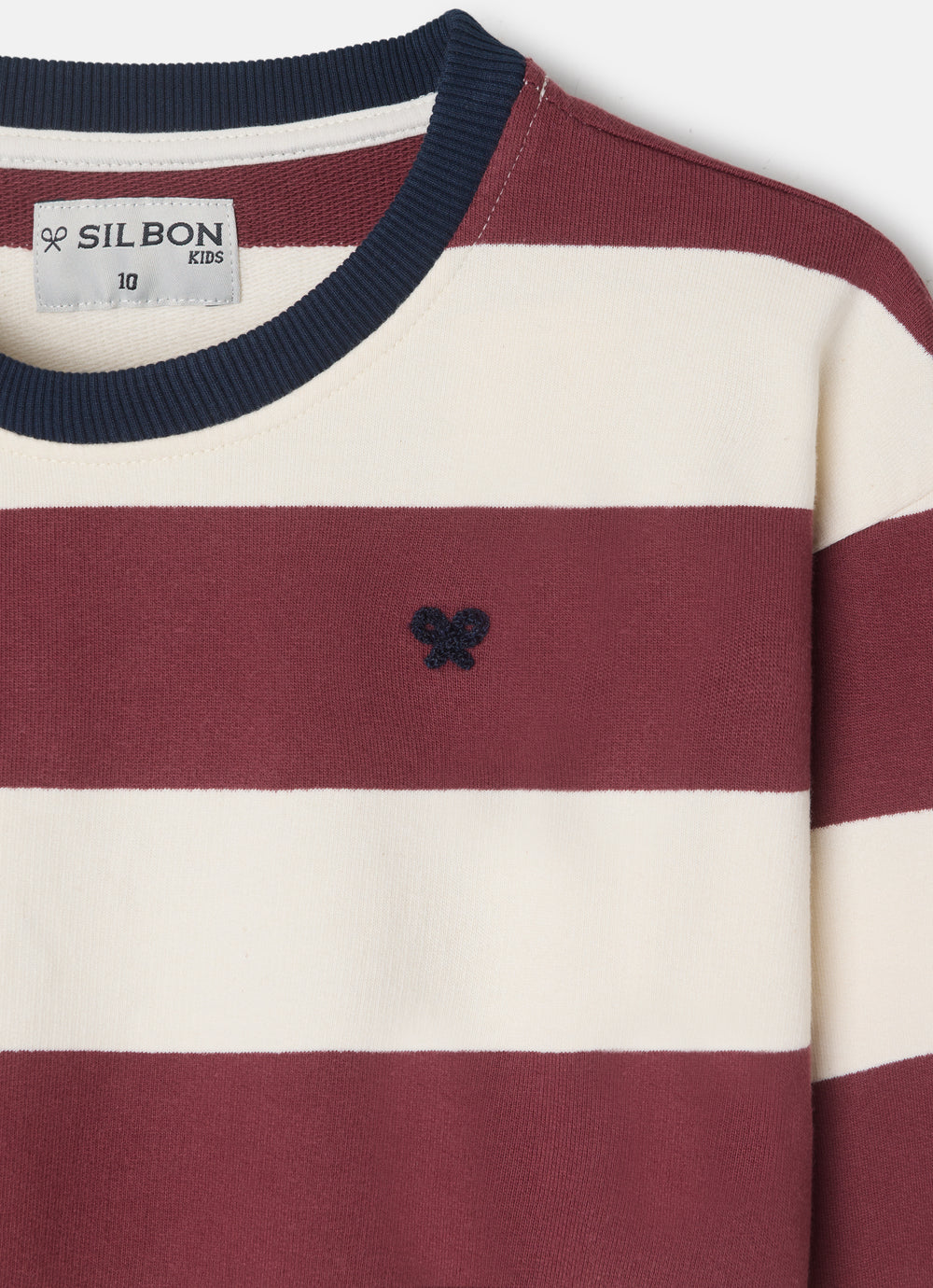 Sudadera kids rayas anchas burdeos