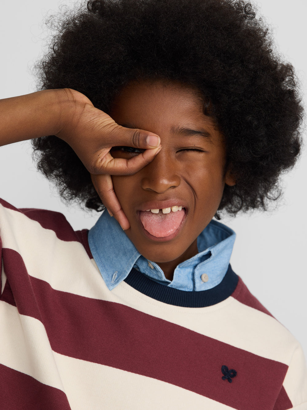 Sudadera kids rayas anchas burdeos