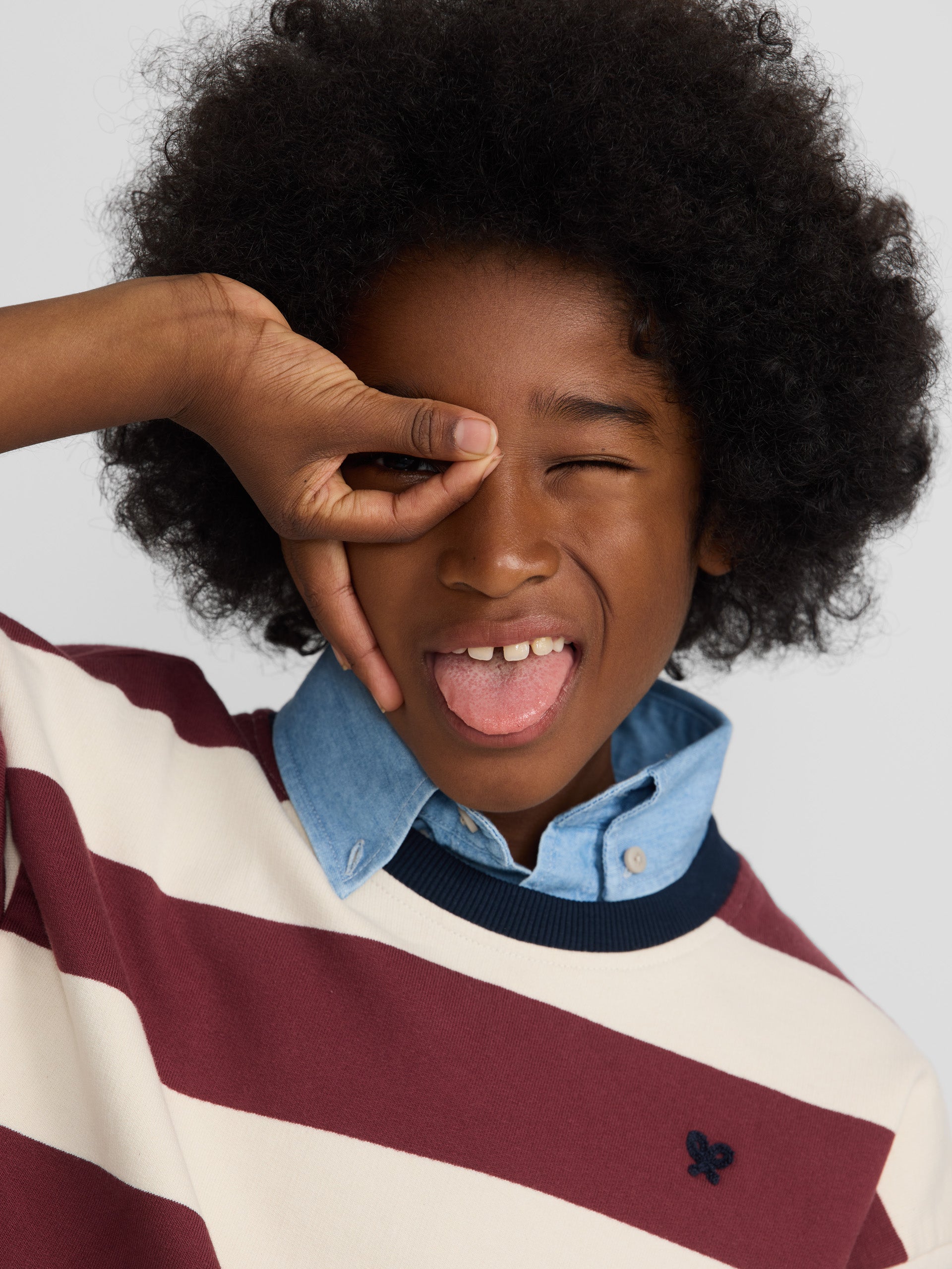 Sudadera kids rayas anchas burdeos