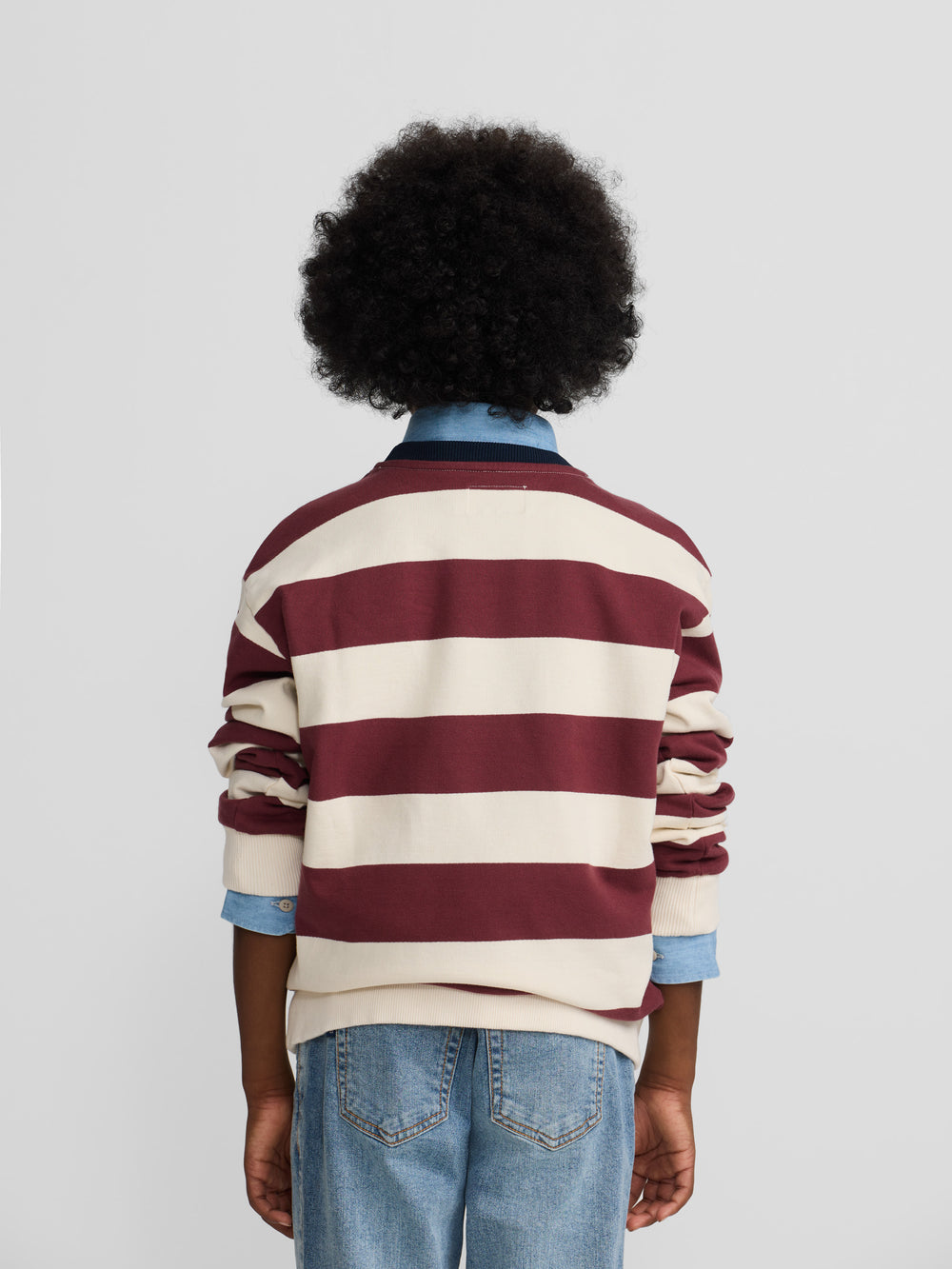 Sudadera kids rayas anchas burdeos