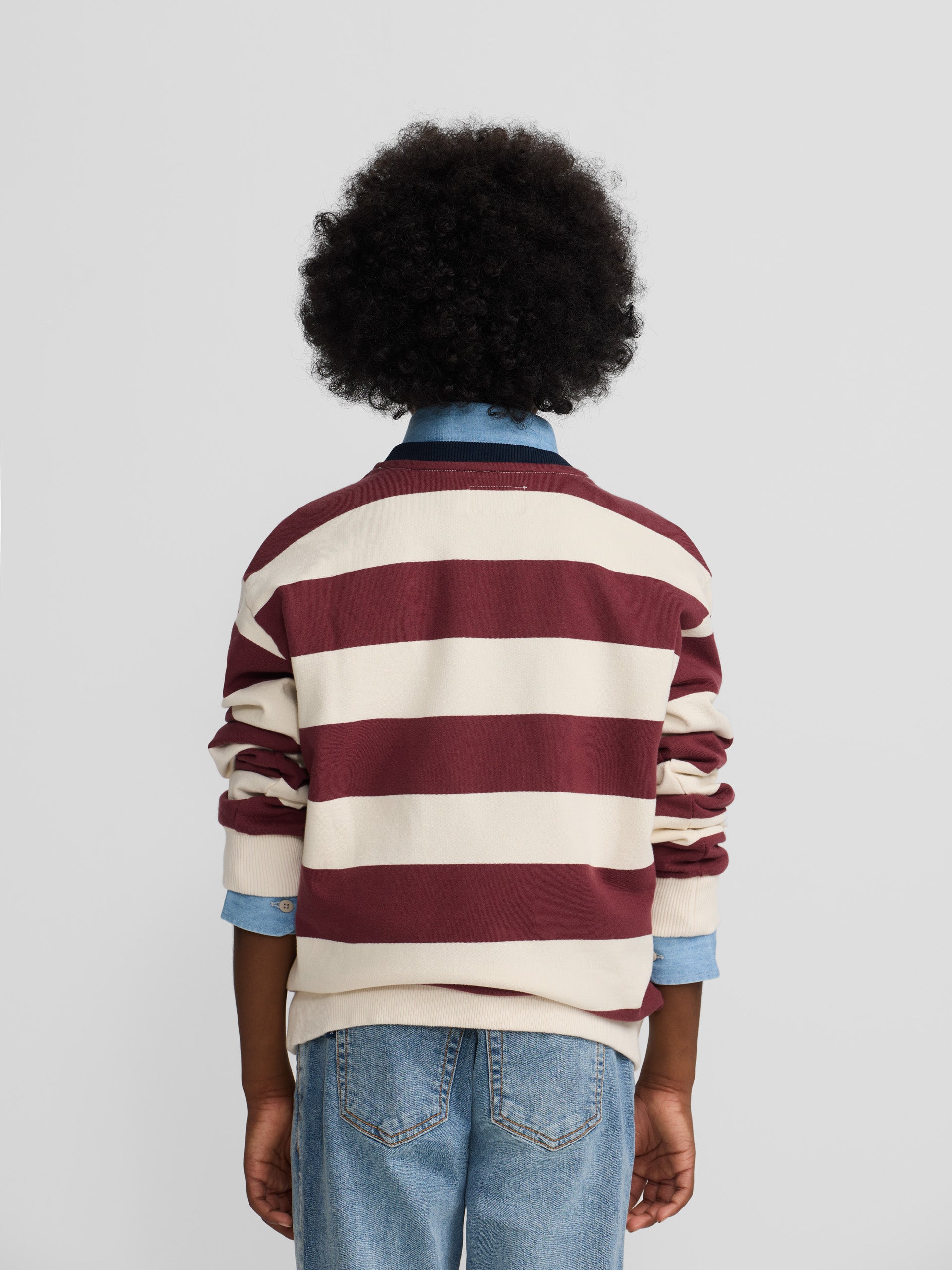 Sudadera kids rayas anchas burdeos