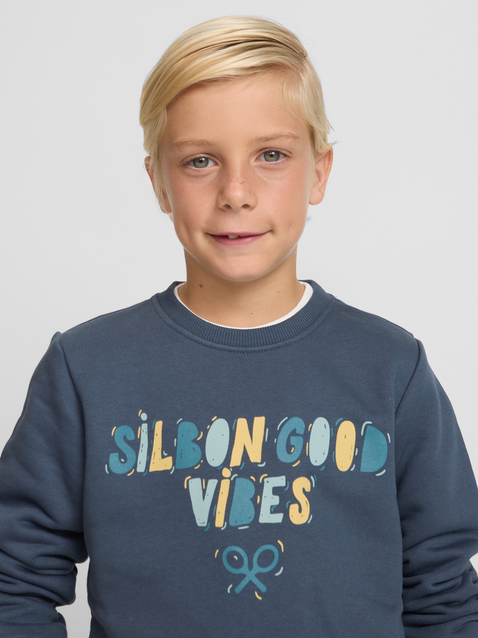 Sudadera kids good vibes azul marino