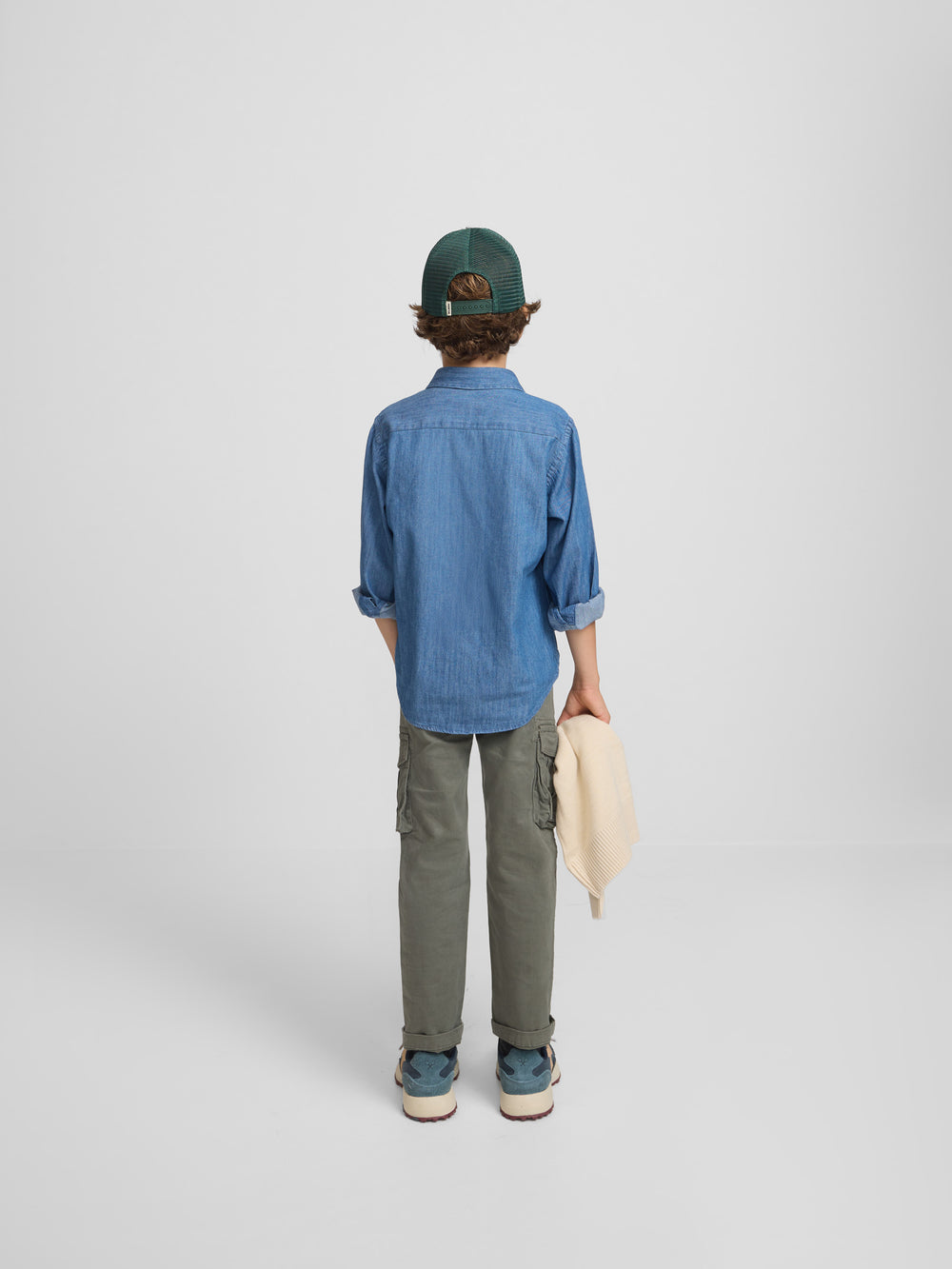 Calças desportivas de criança estilo cargo verde