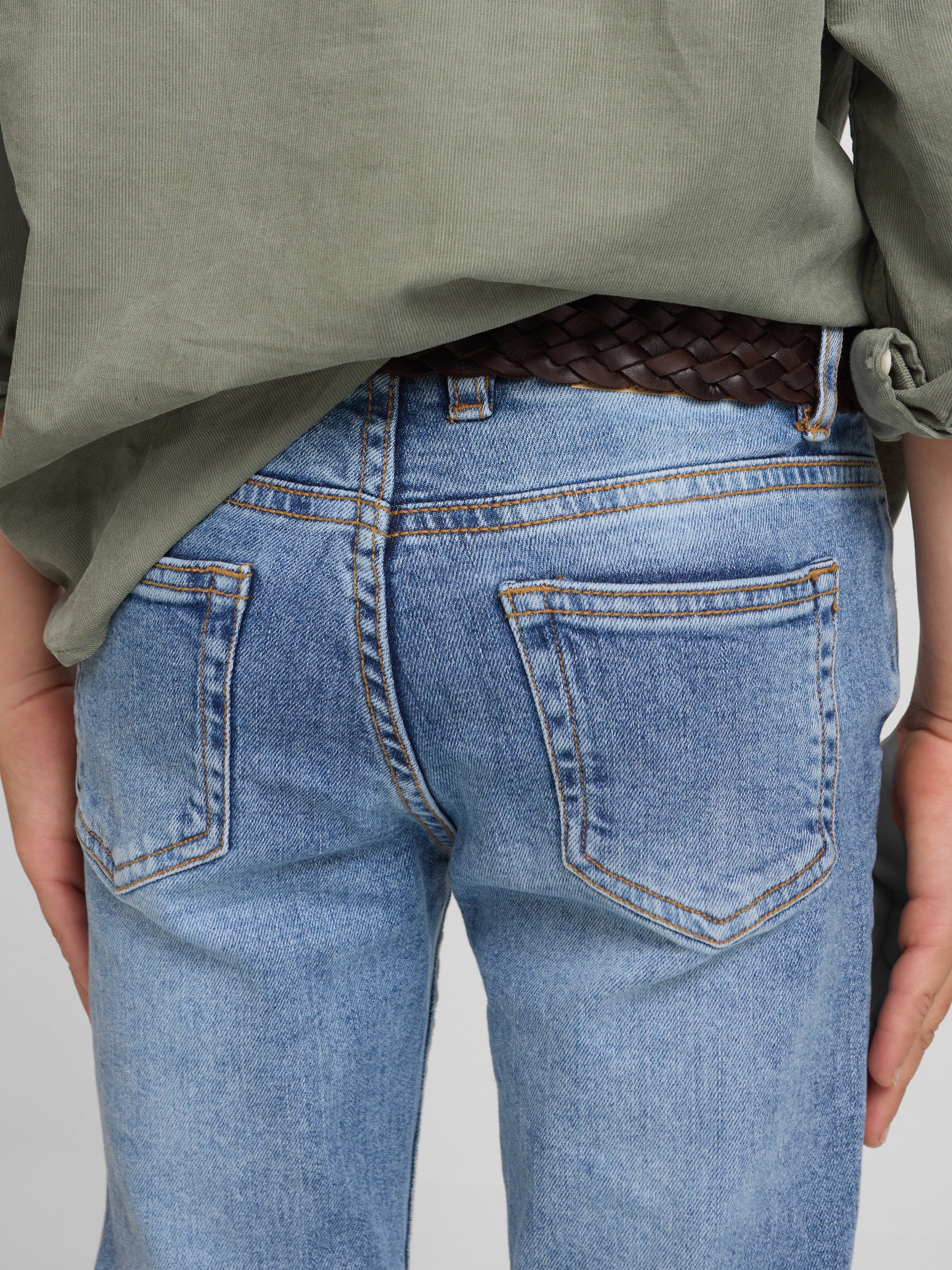 Calças de ganga desportivas para crianças azul