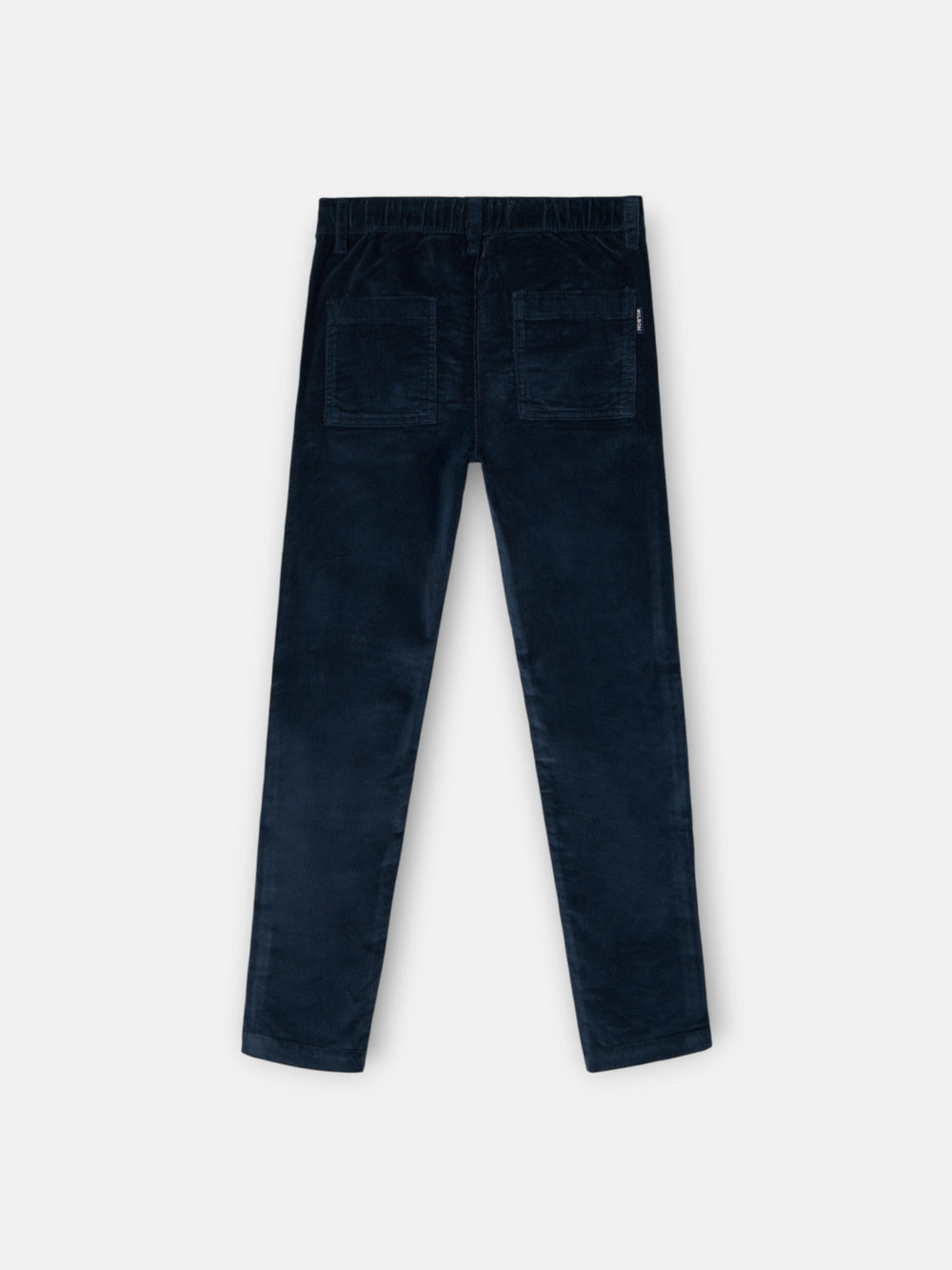 Kids' sport trousers with pockets, navy blue corduroy