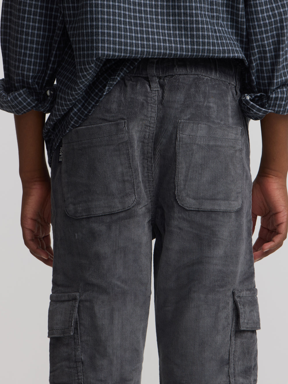Gray corduroy cargo kids sport pants