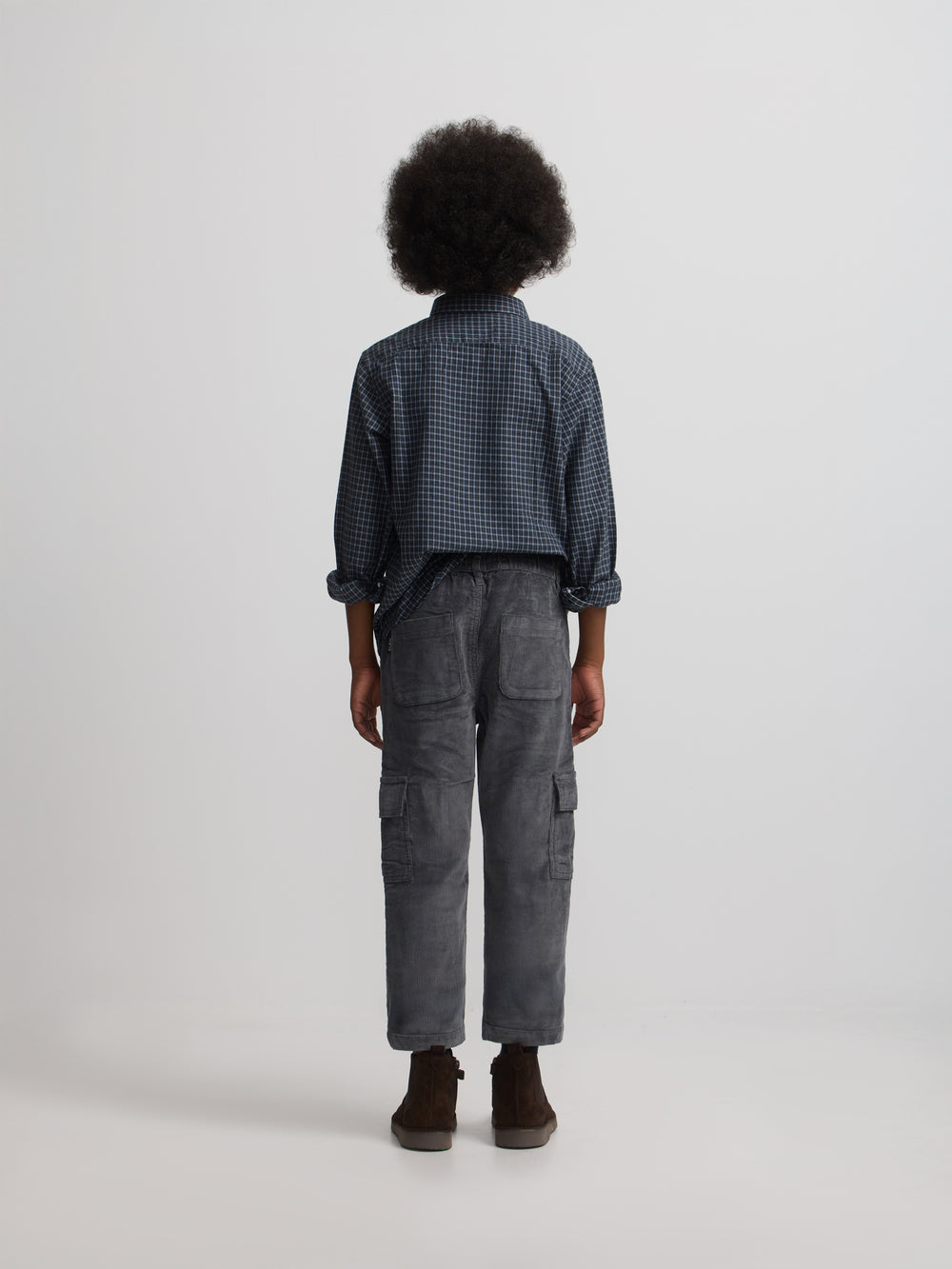 Gray corduroy cargo kids sport pants