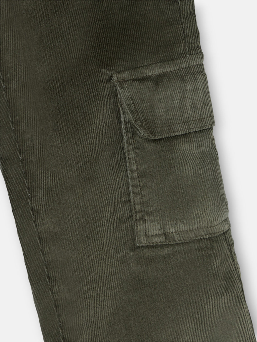 Calças desportivas cargo de bombazina verde para crianças