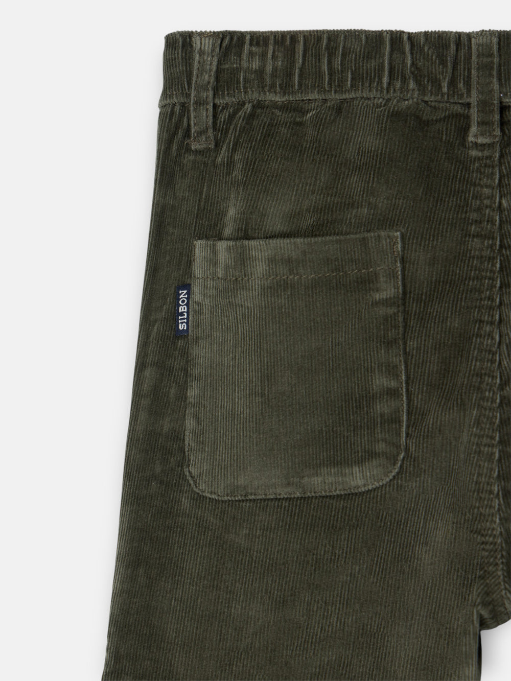 Calças desportivas cargo de bombazina verde para crianças