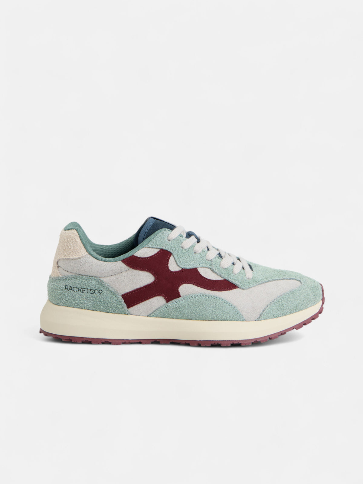 RACKETS09 green burgundy sneaker