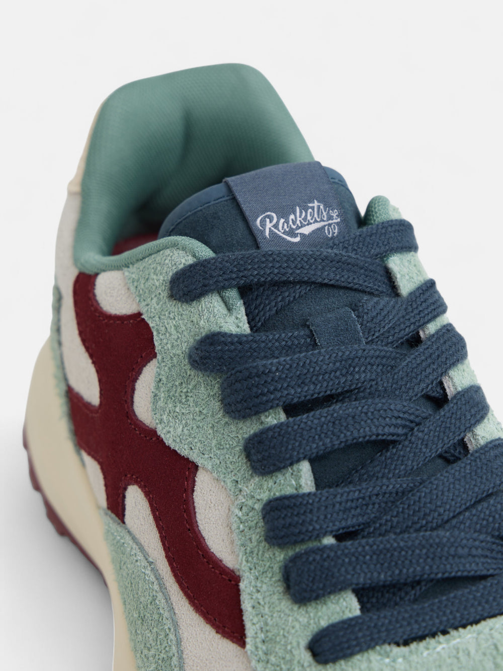 Zapatilla RACKETS09 verde burdeos