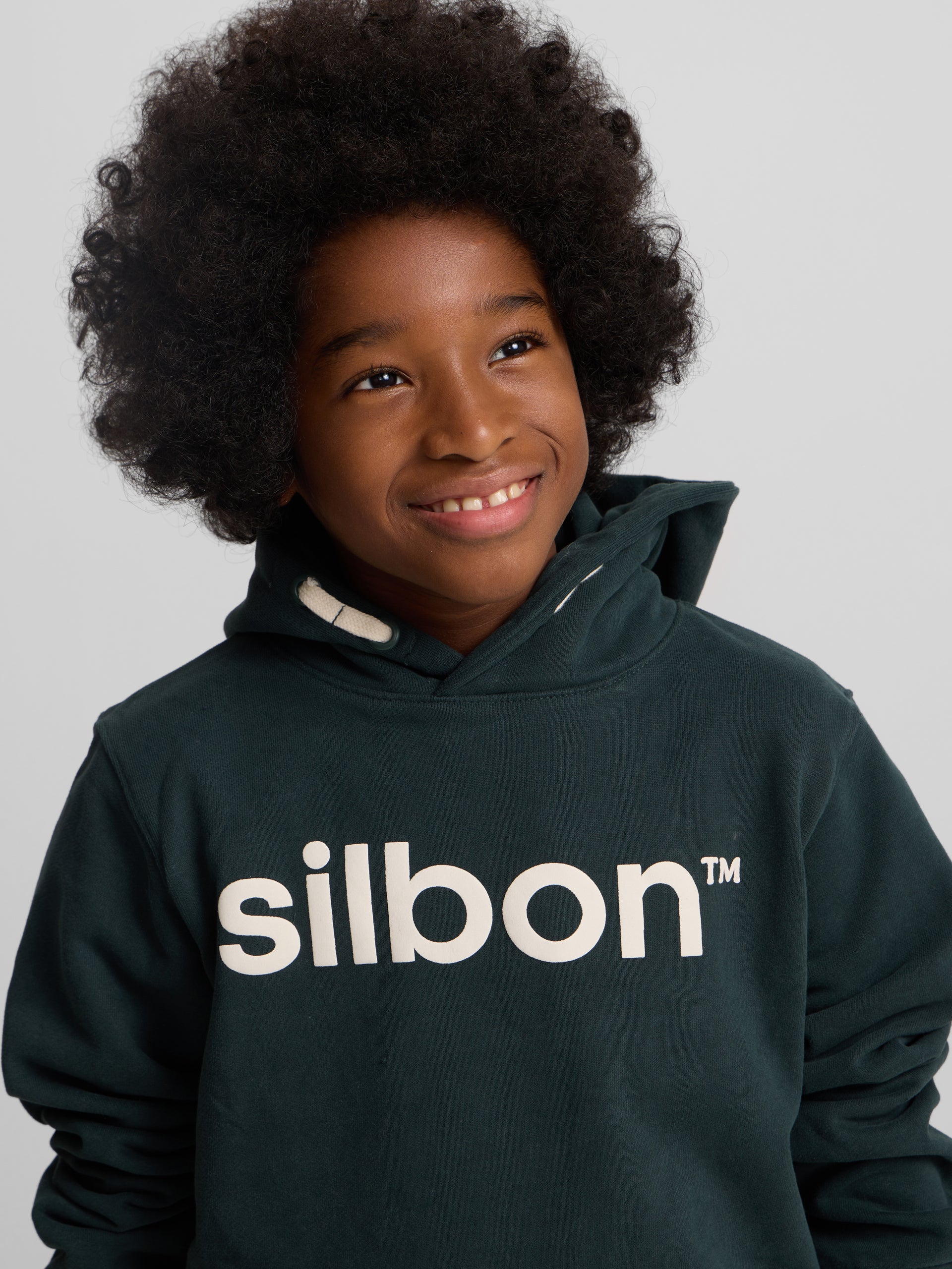 Kids' kangaroo sweatshirt, dark green