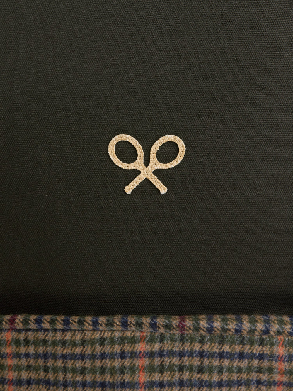 Mochila casual tejido cuadros marron