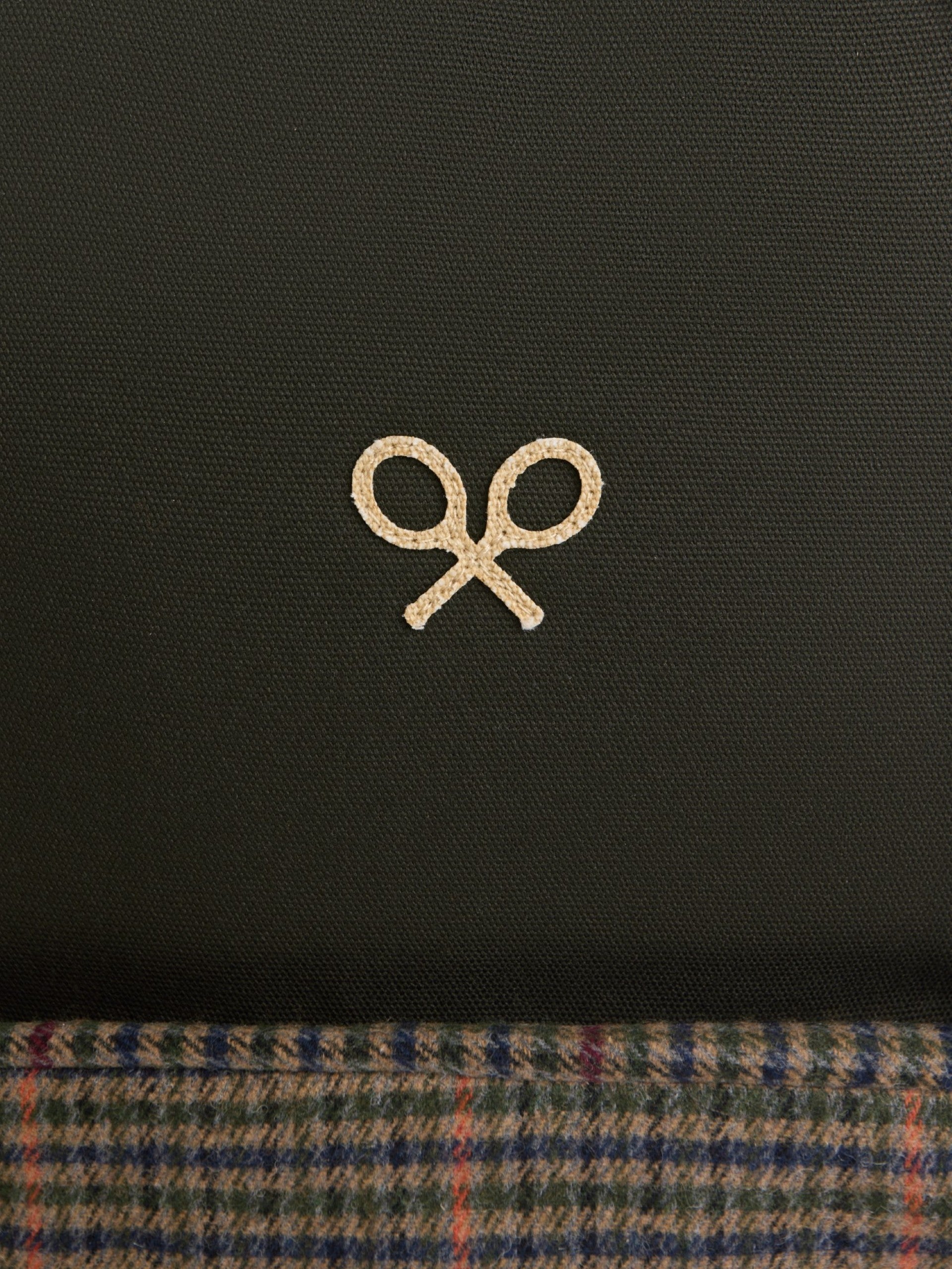 Mochila casual tejido cuadros marron