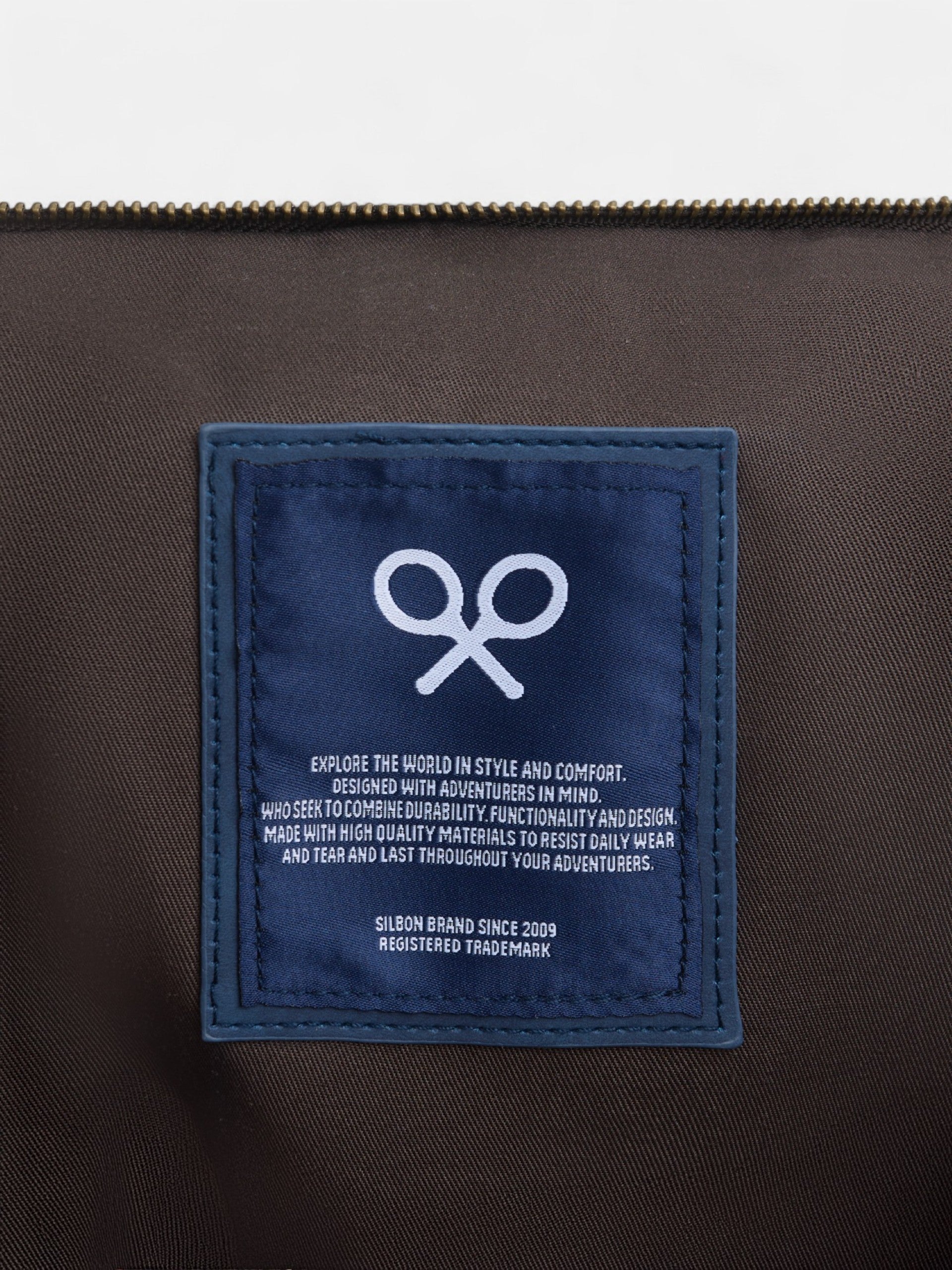 Brown plaid fabric casual travel bag