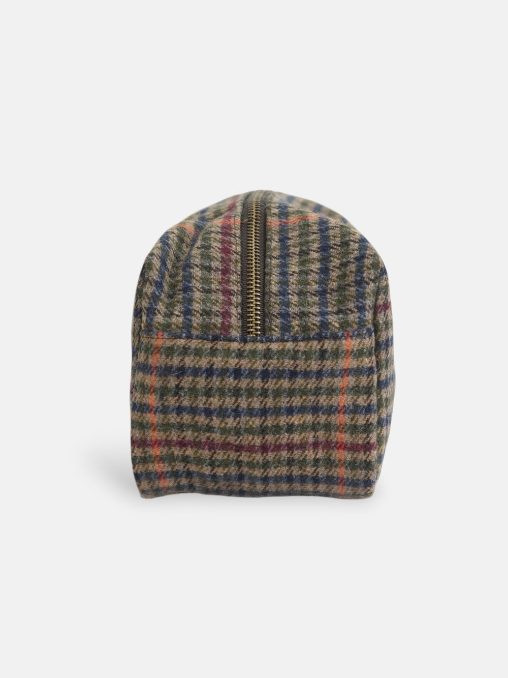 Neceser casual tejido cuadros marron