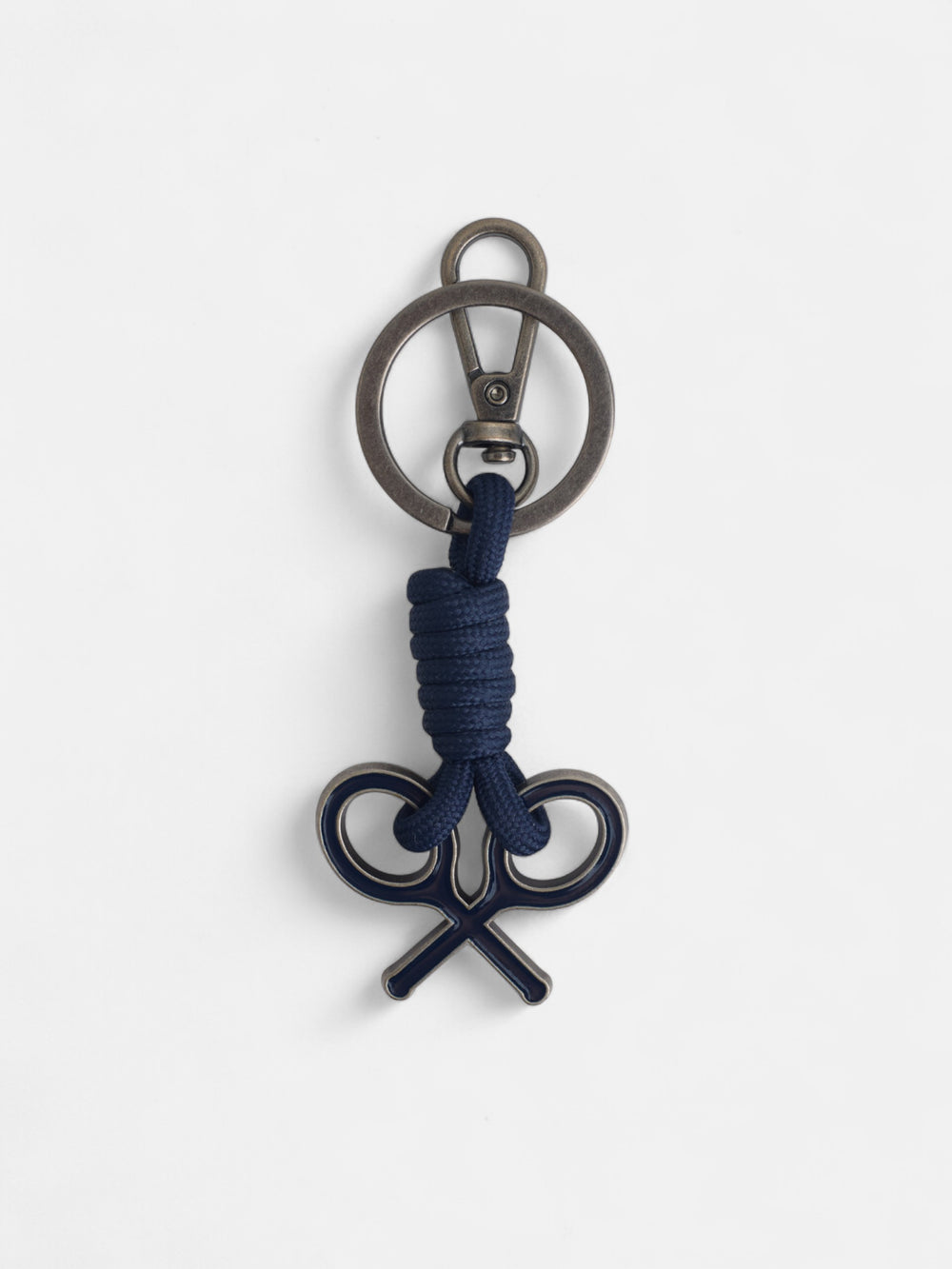 Navy blue racket rope keychain