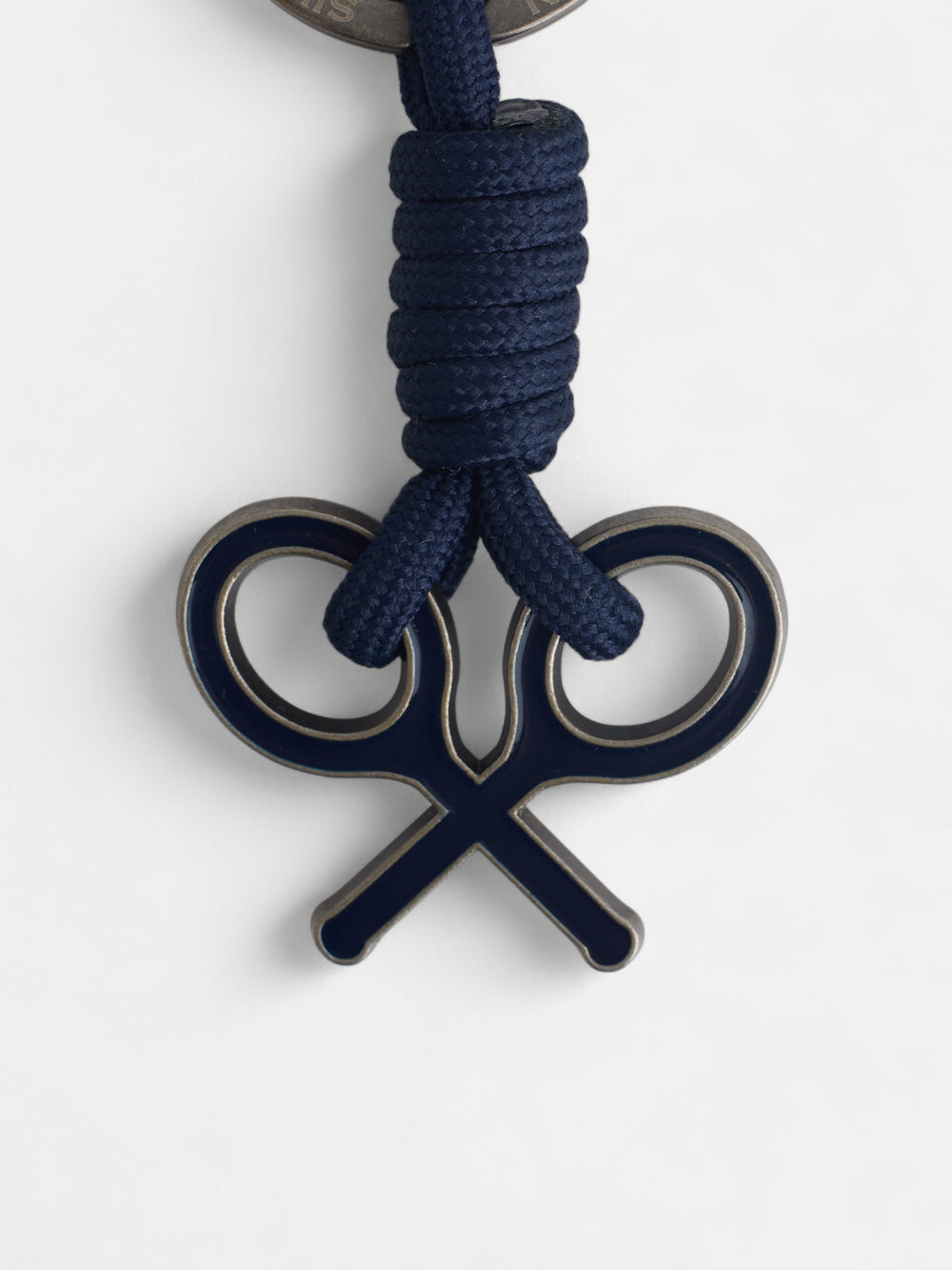 Navy blue racket rope keychain