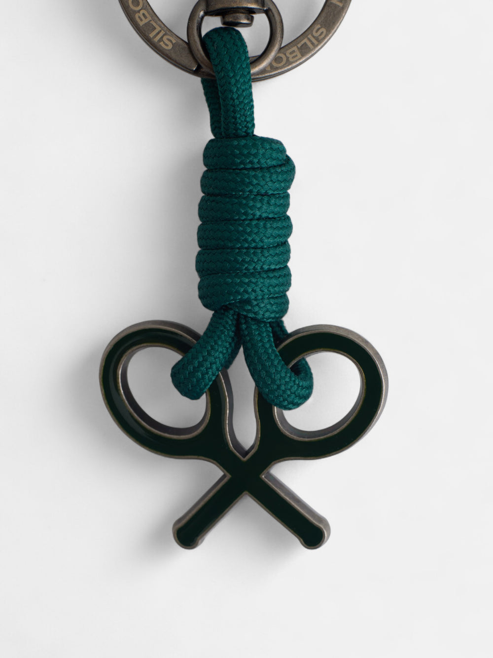 Green racket rope keychain