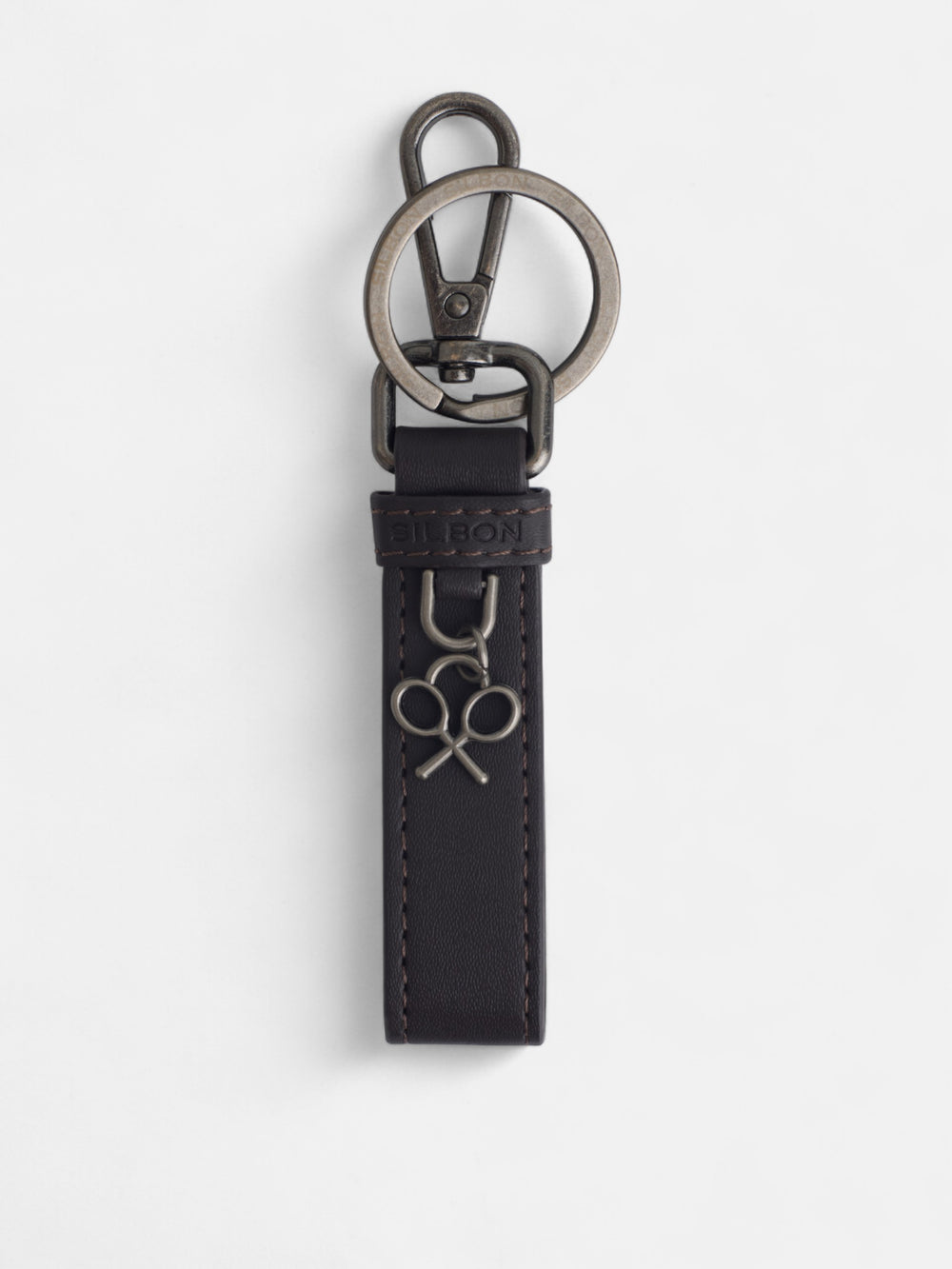 Llavero piel rayado detalle raqueta