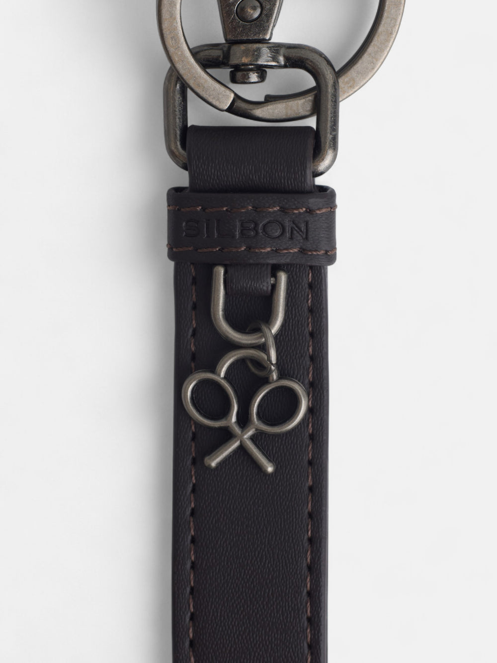 Llavero piel rayado detalle raqueta