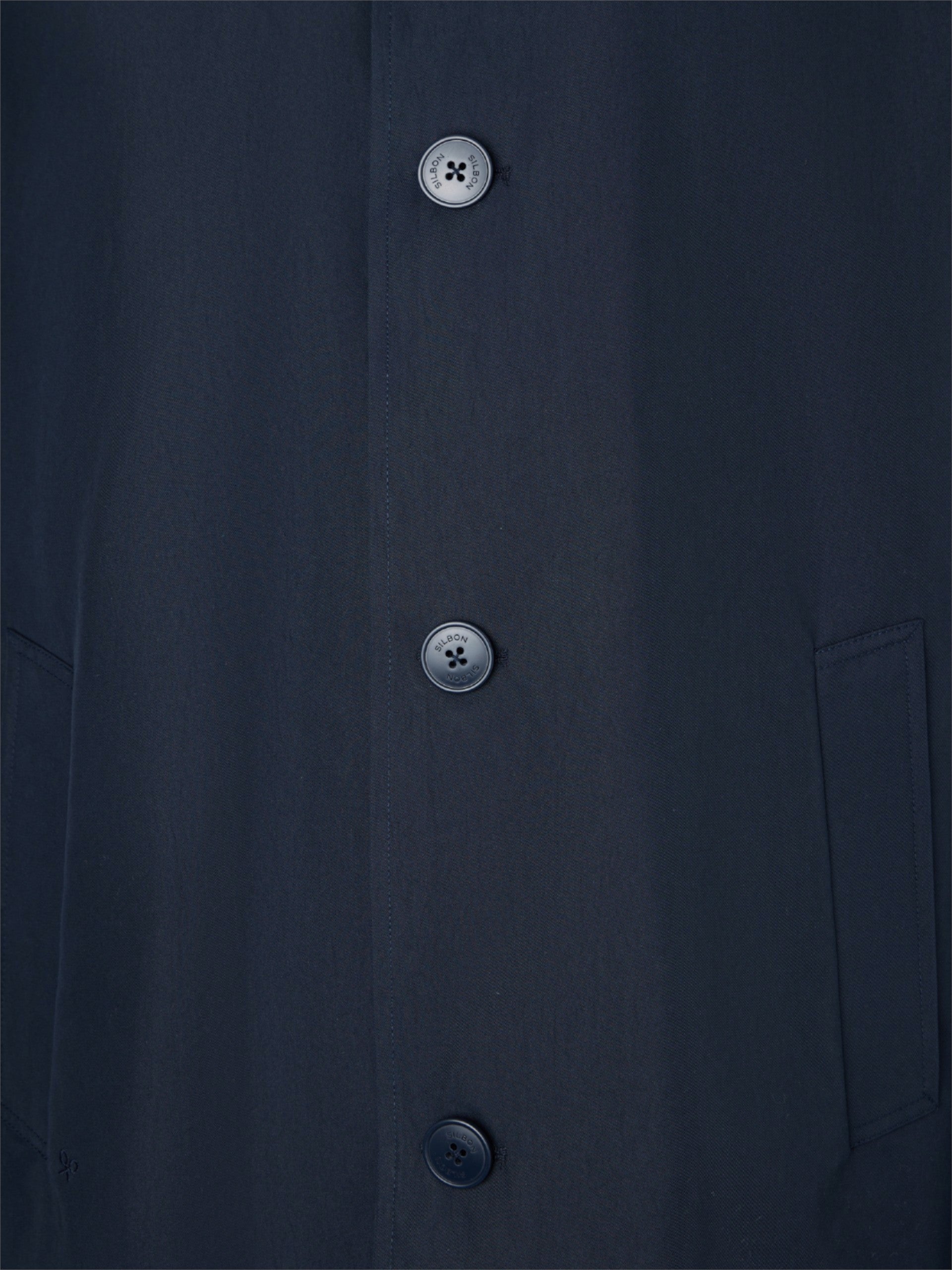 Gabardina curta azul-marinho