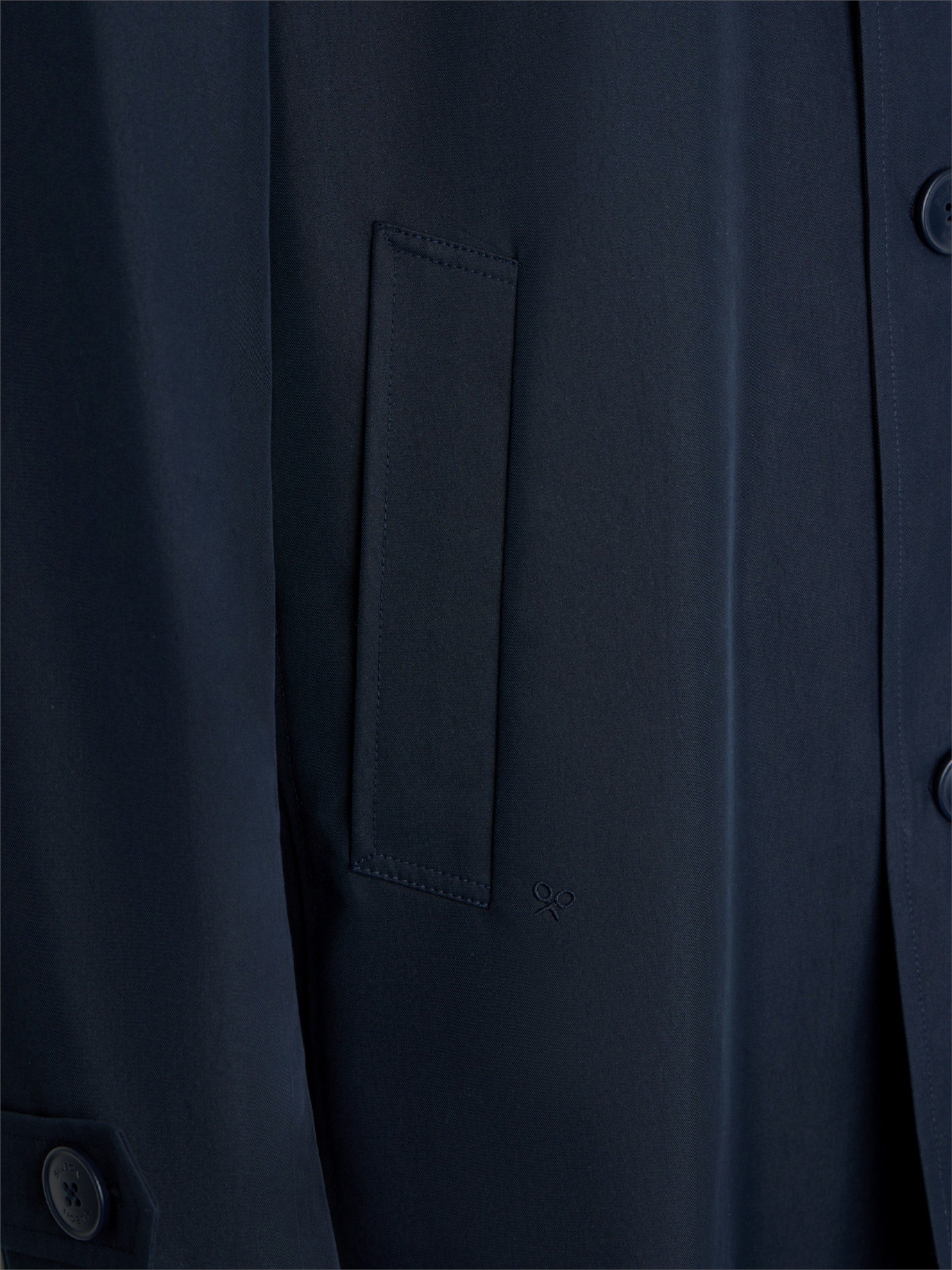 Gabardina curta azul-marinho