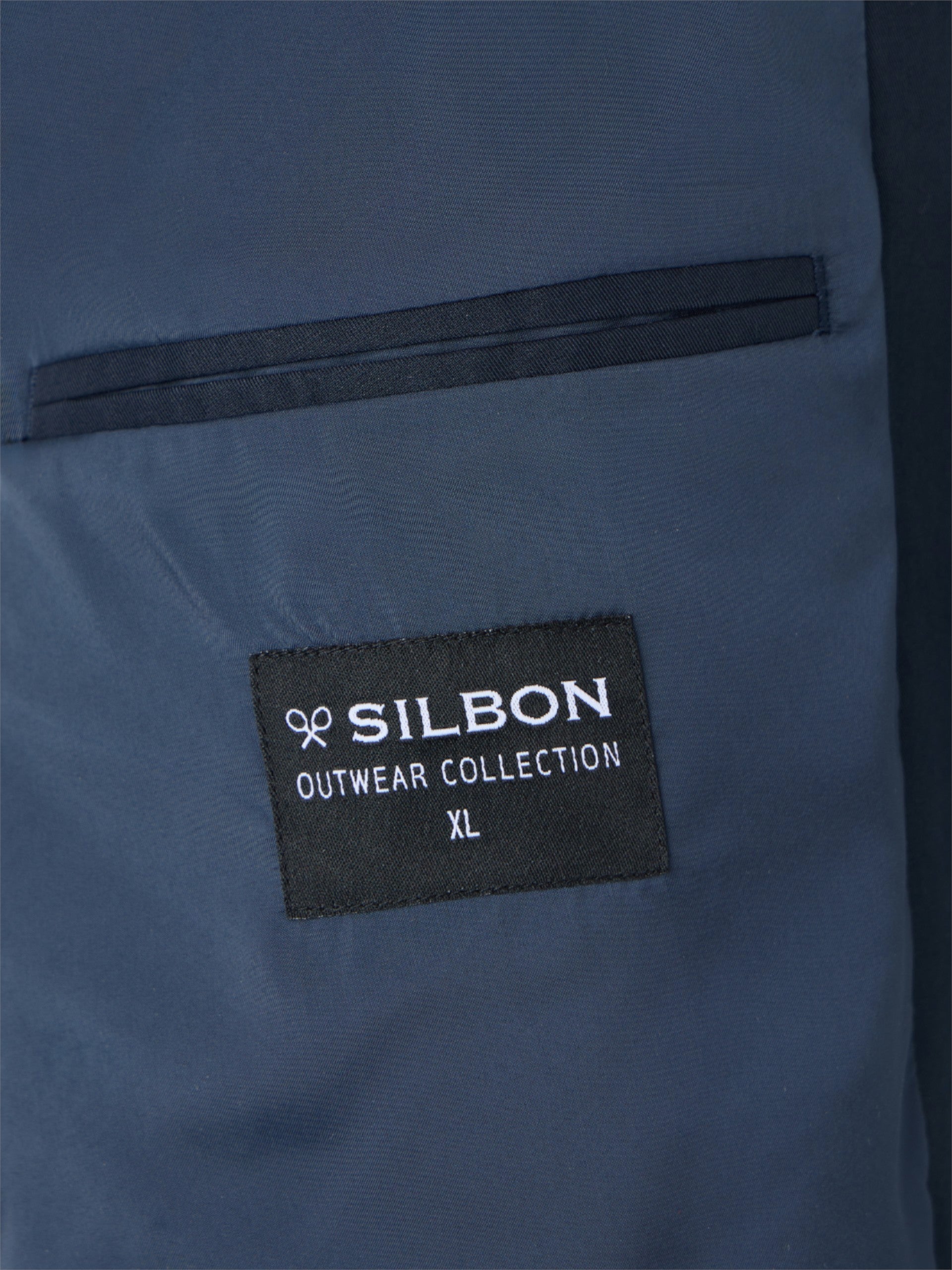 Gabardina curta azul-marinho