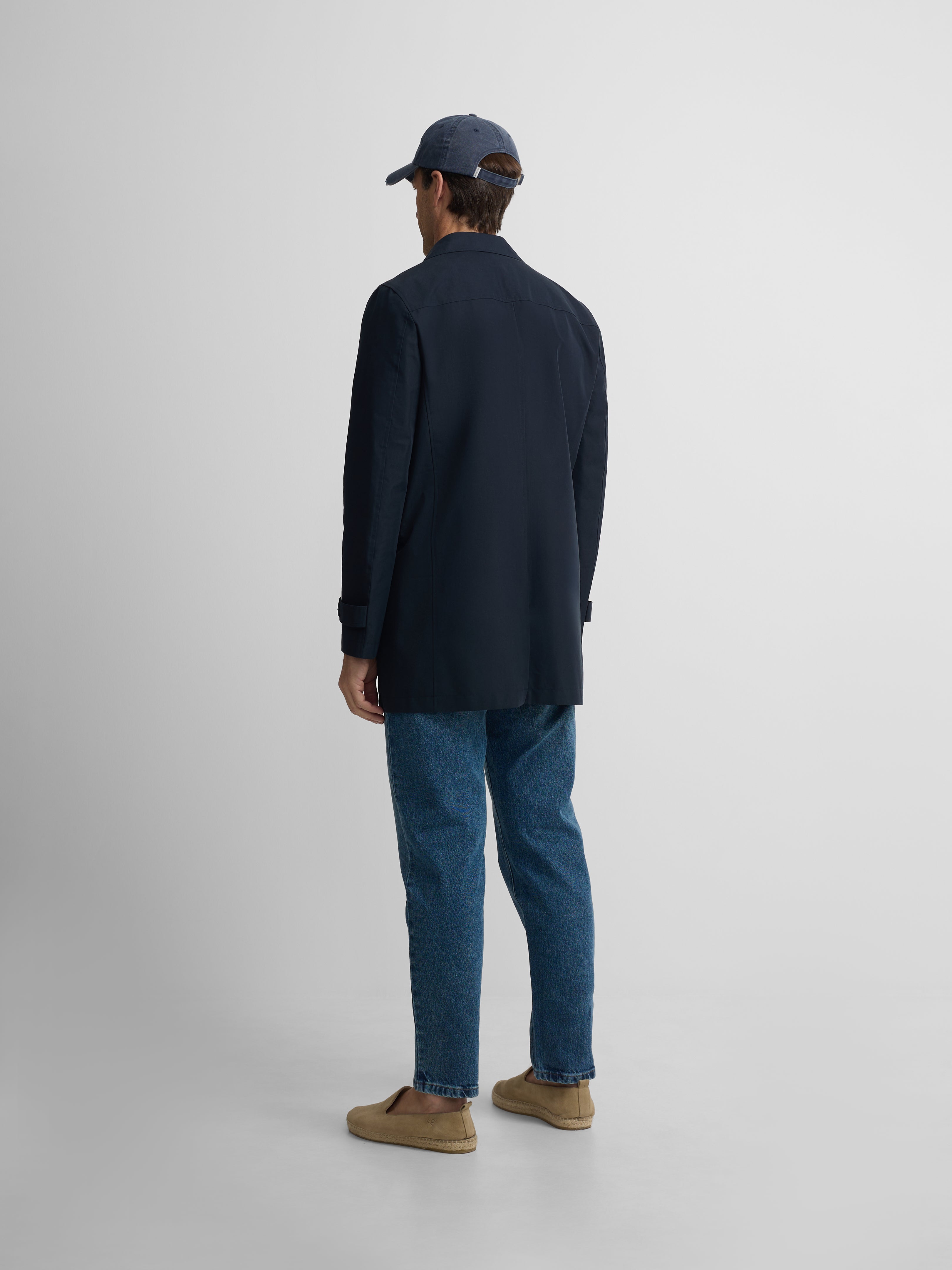 Navy short trench coat