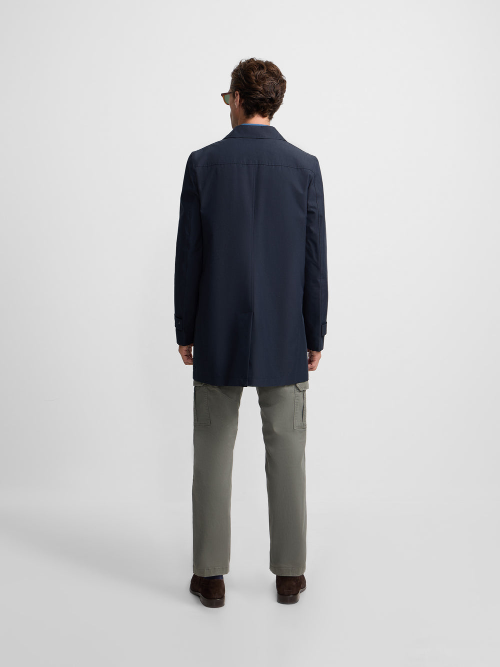 Navy short trench coat