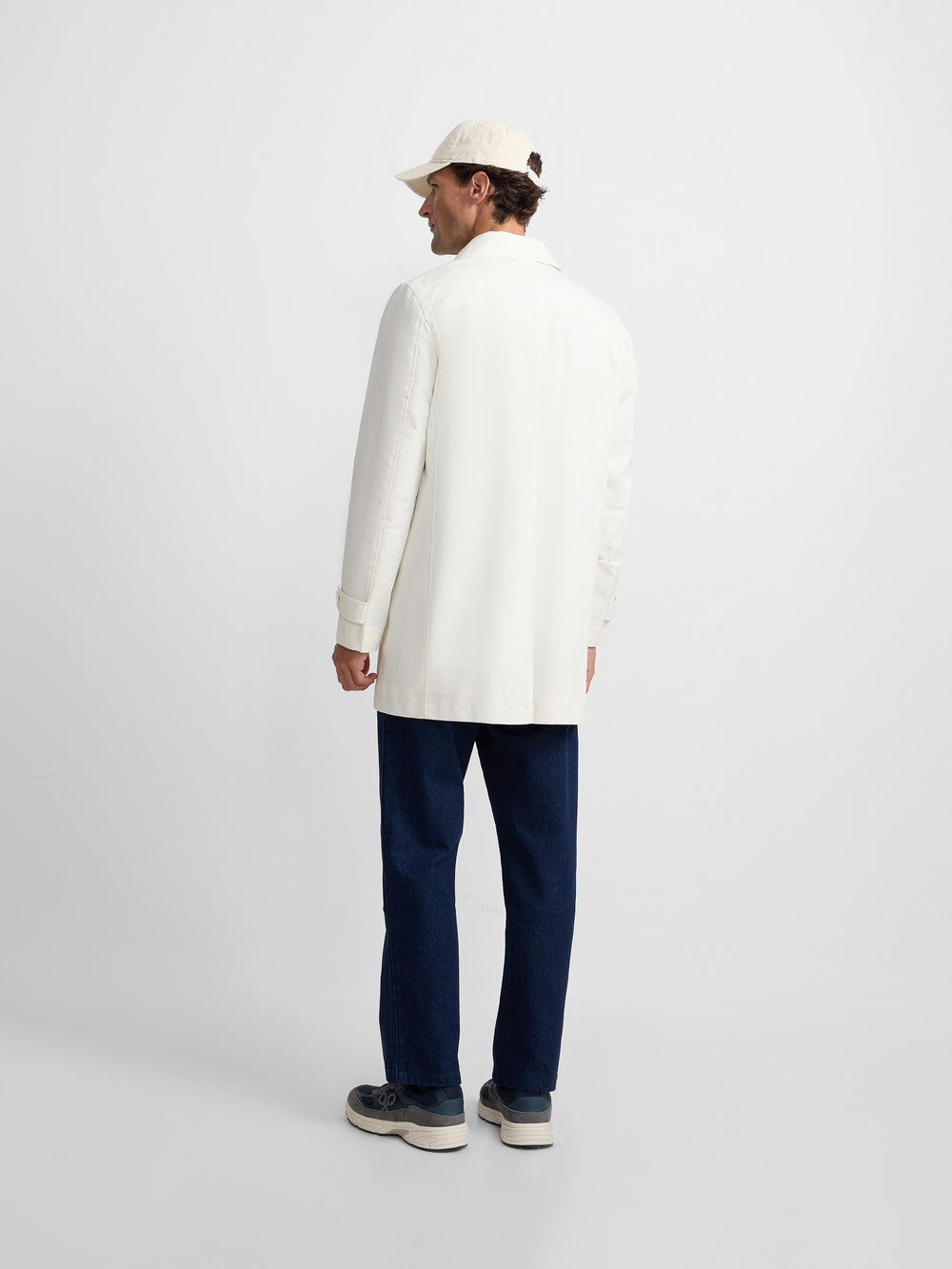 Short beige trench coat