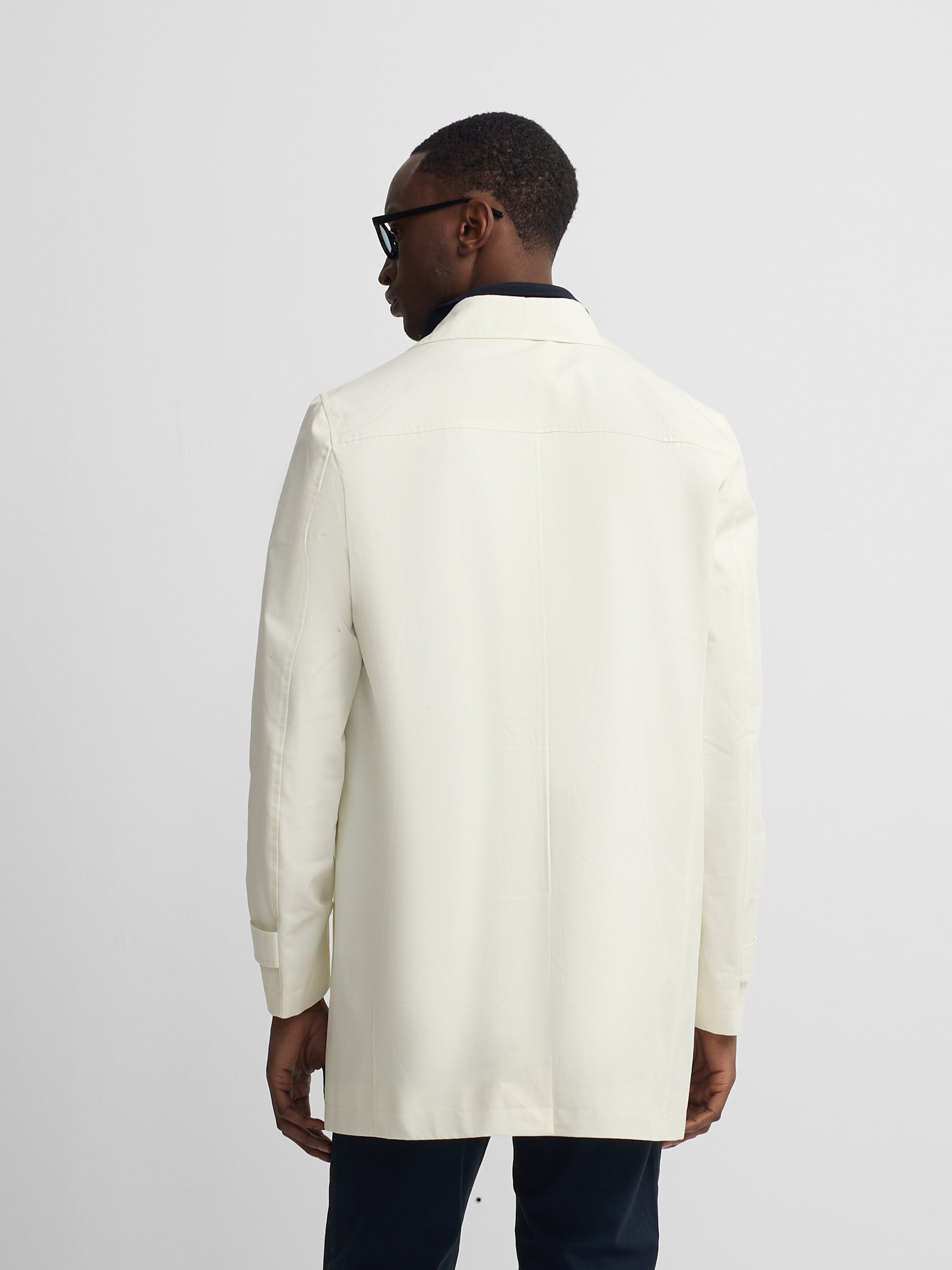 Short beige trench coat