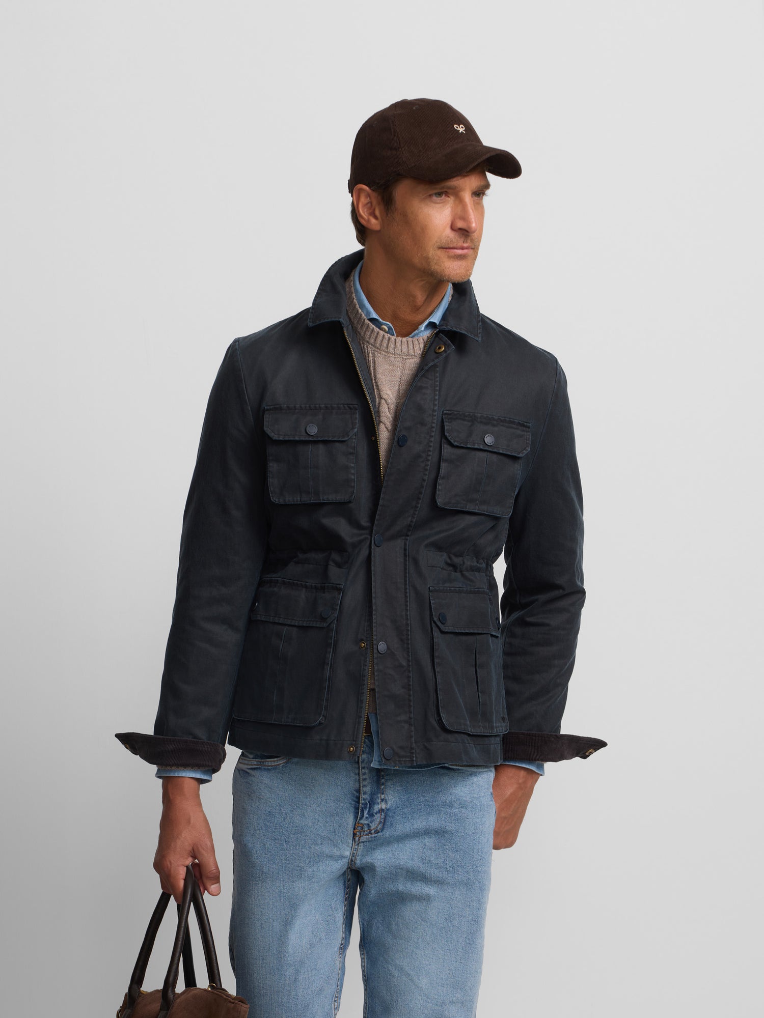 Chaqueta bolsillos azul marino