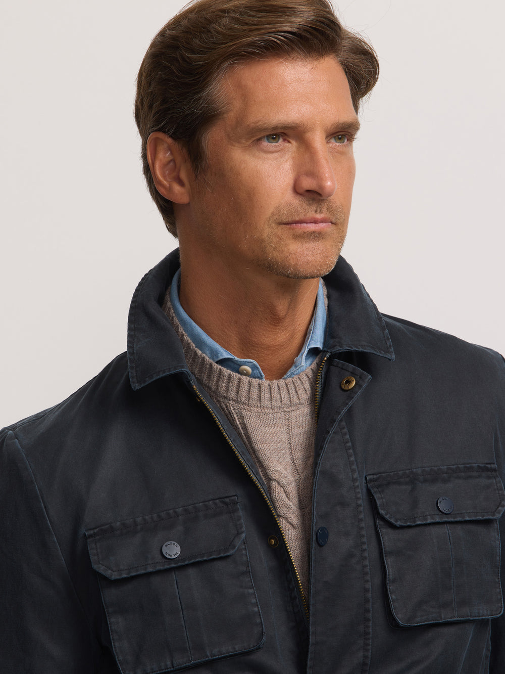 Navy blue jacket with pockets