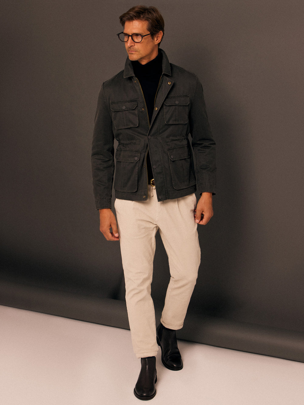 Green jacket with pockets