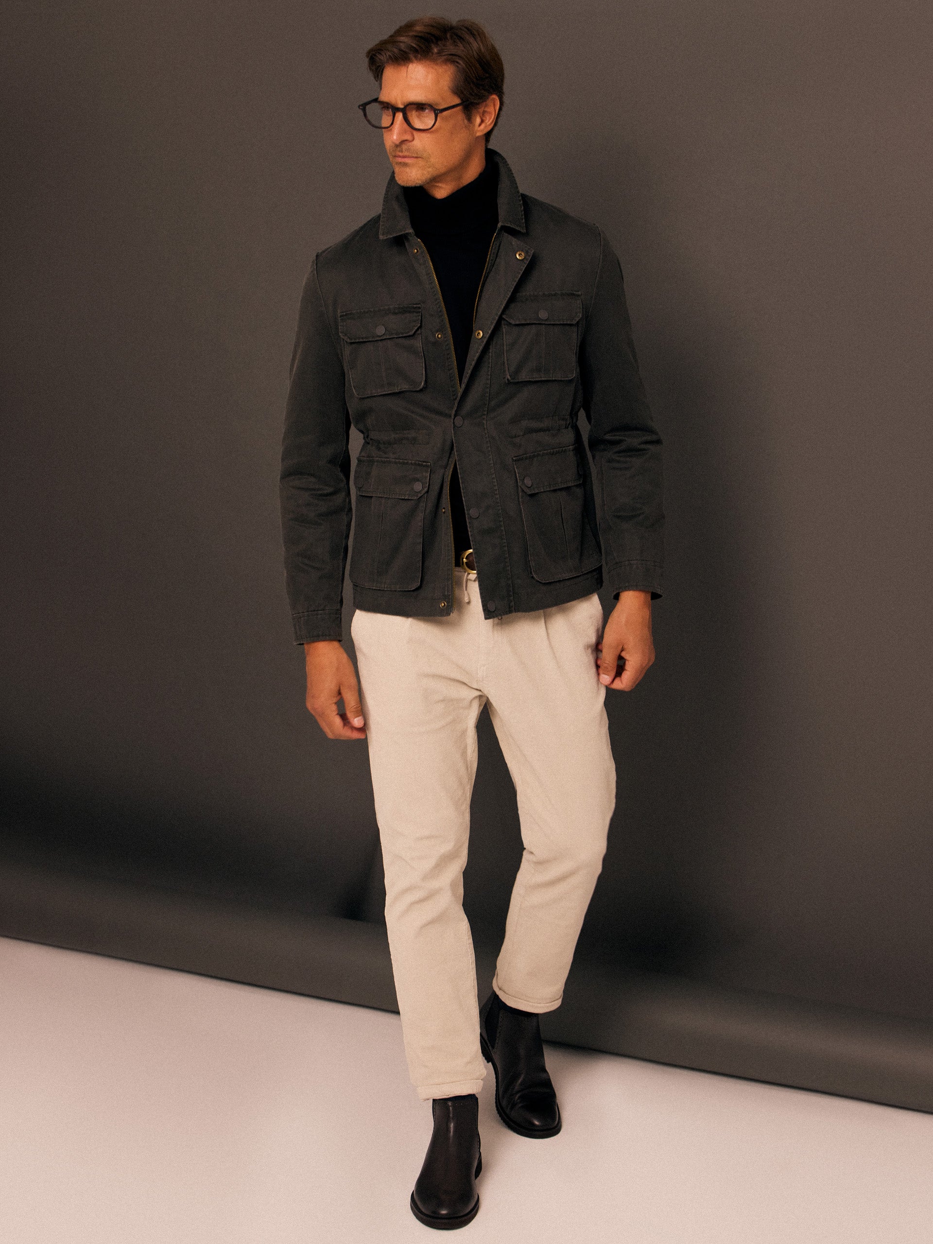 Green jacket with pockets