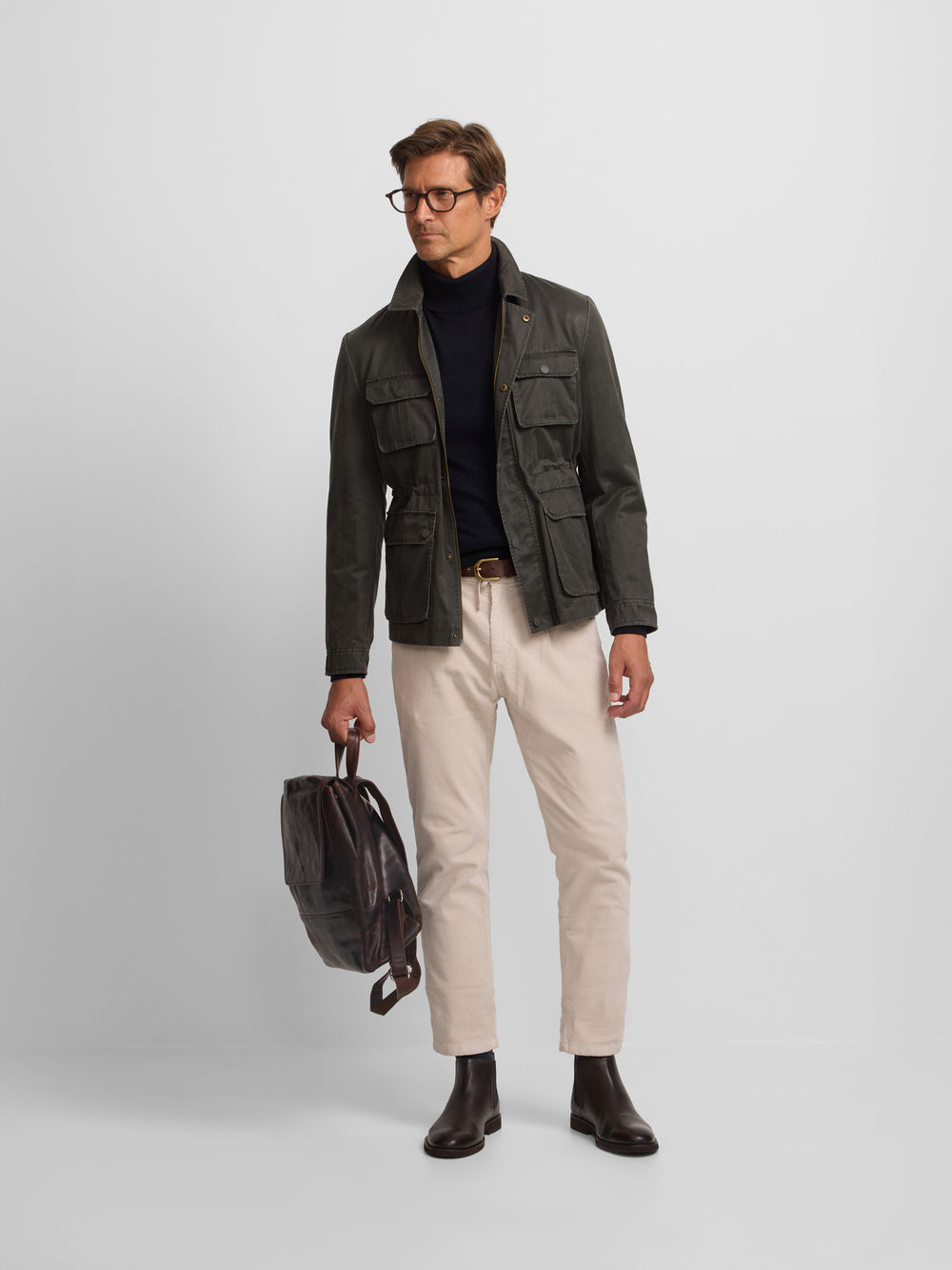 Green jacket with pockets