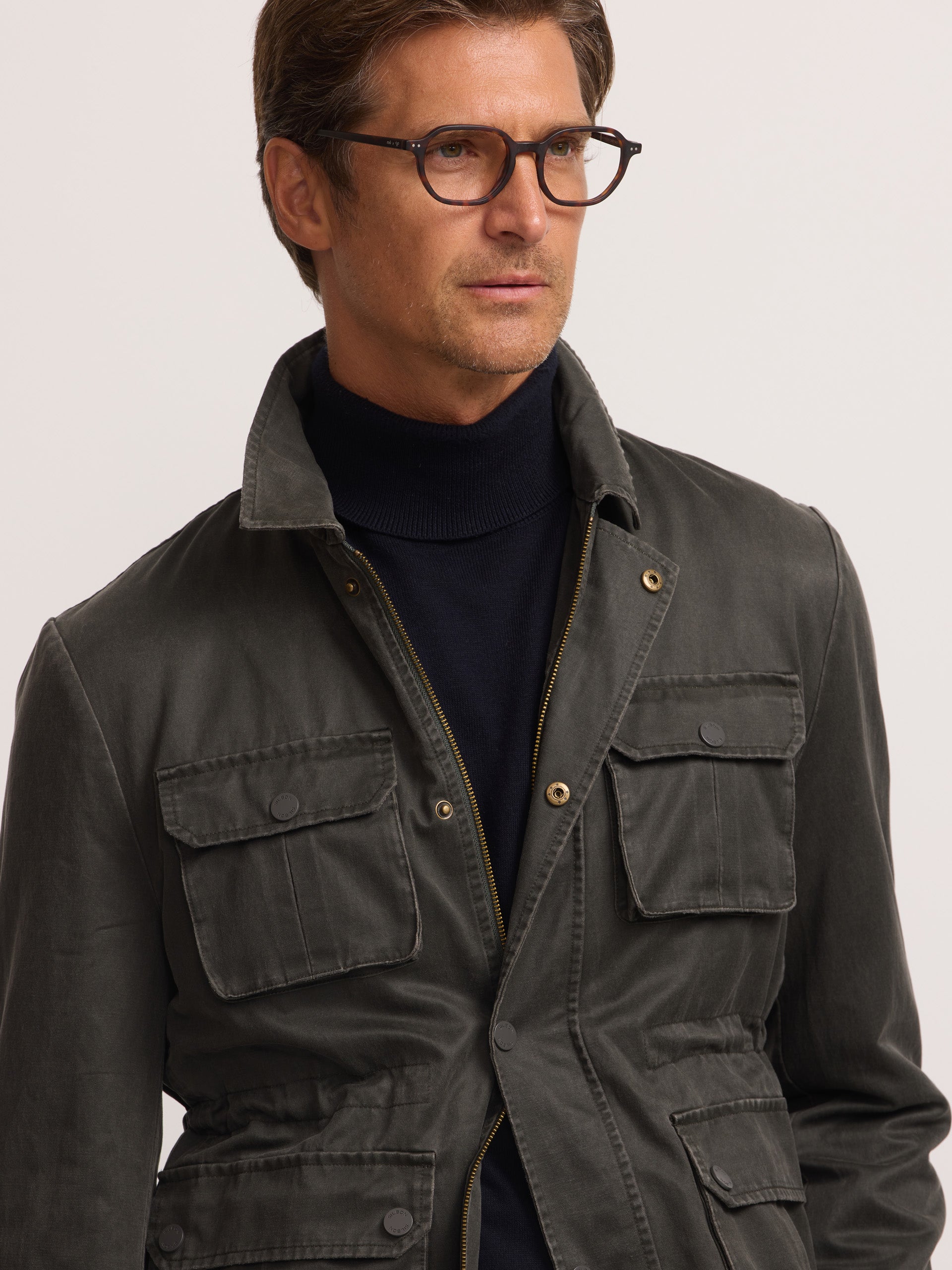 Green jacket with pockets