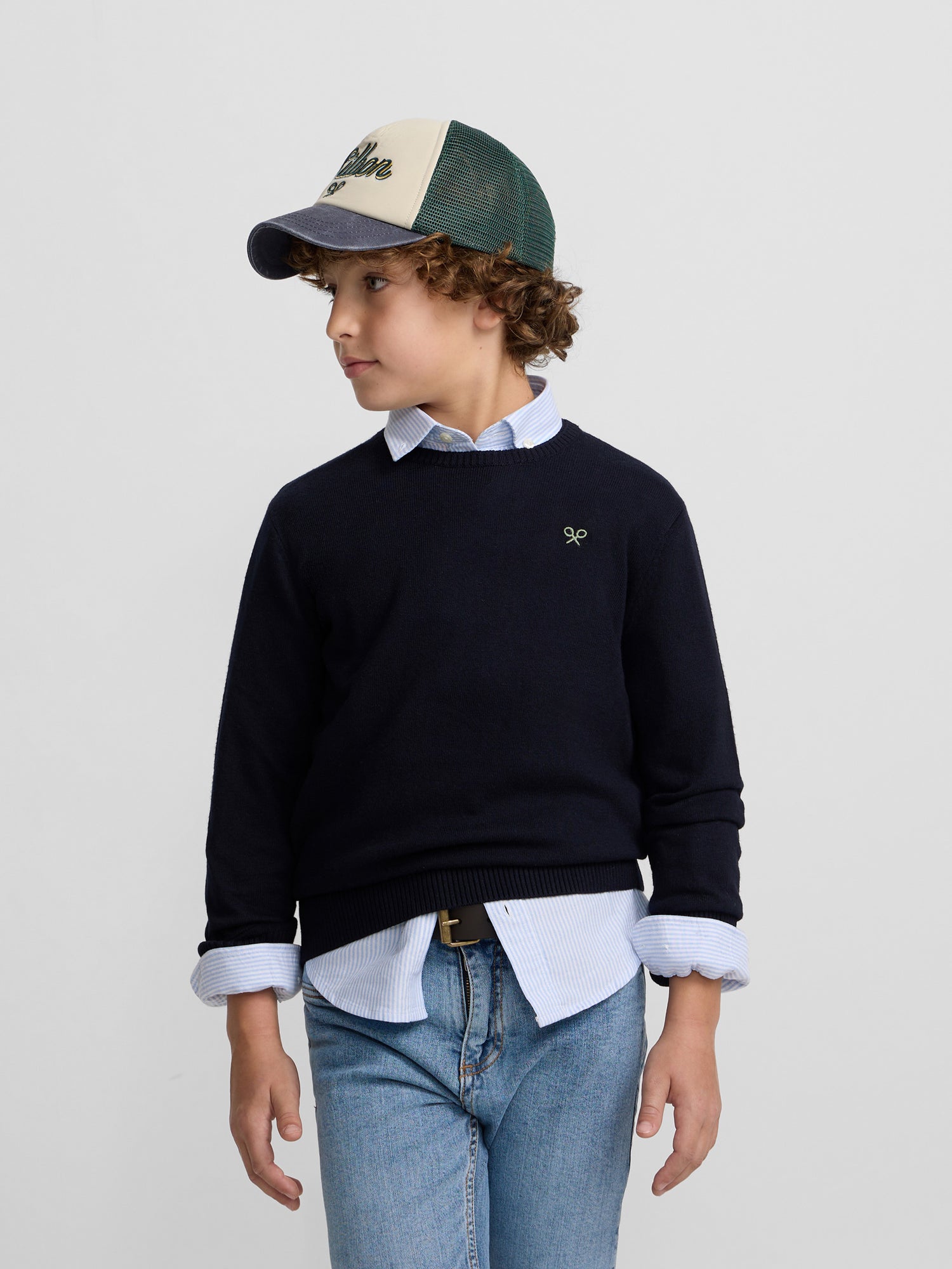 Jersey kids round neck azul marino