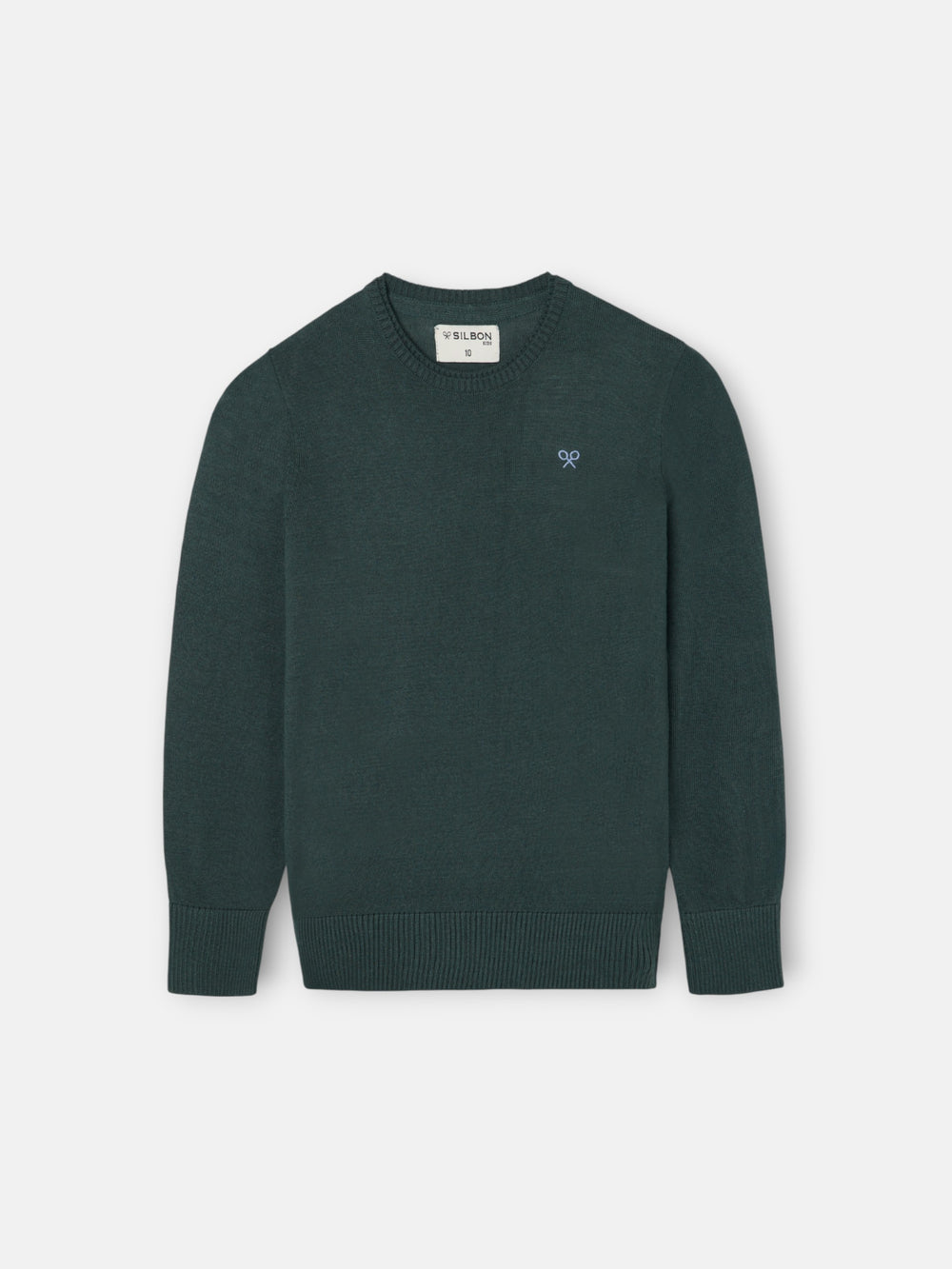 Camisola de criança gola redonda verde