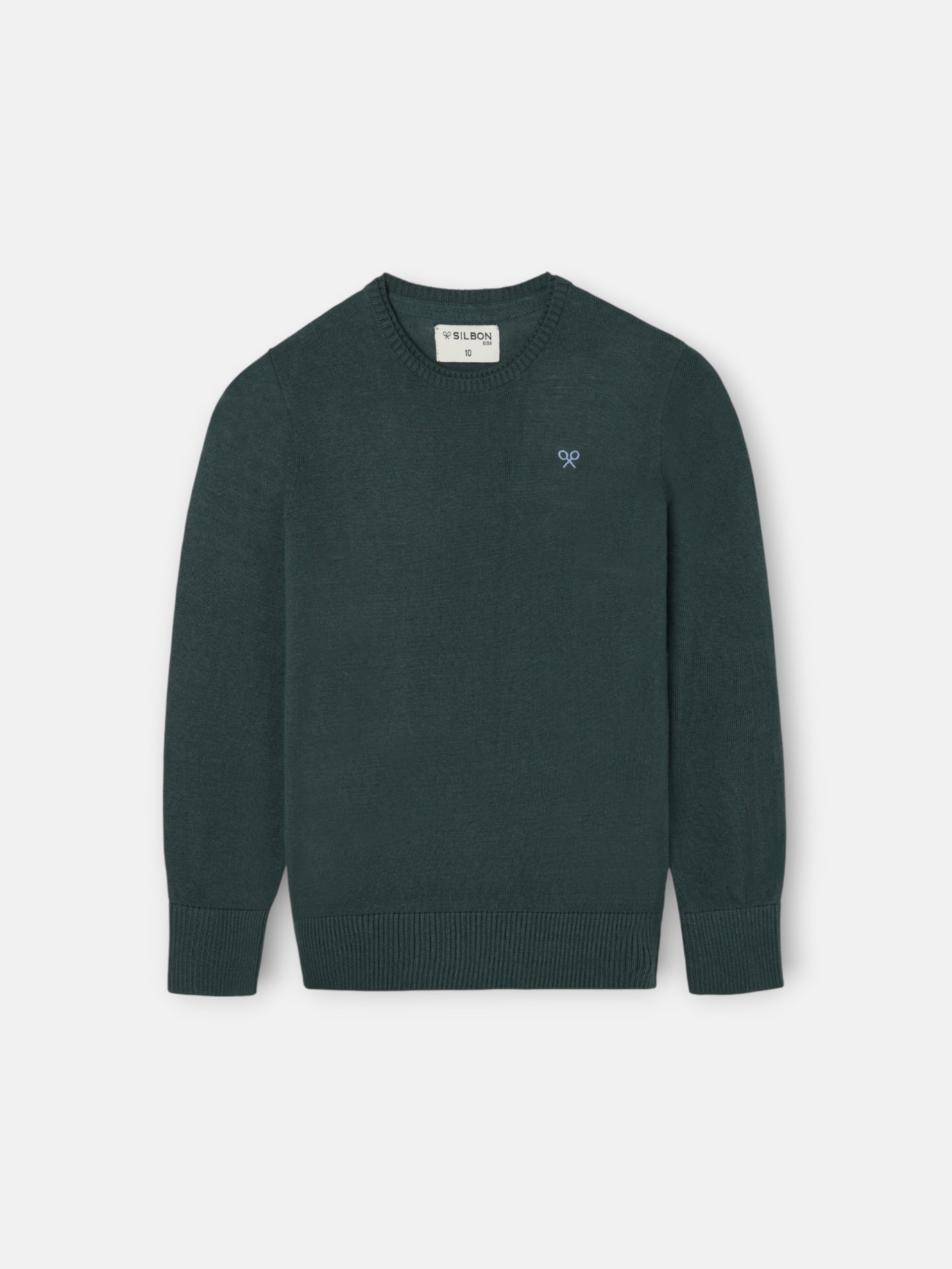 Camisola de criança gola redonda verde