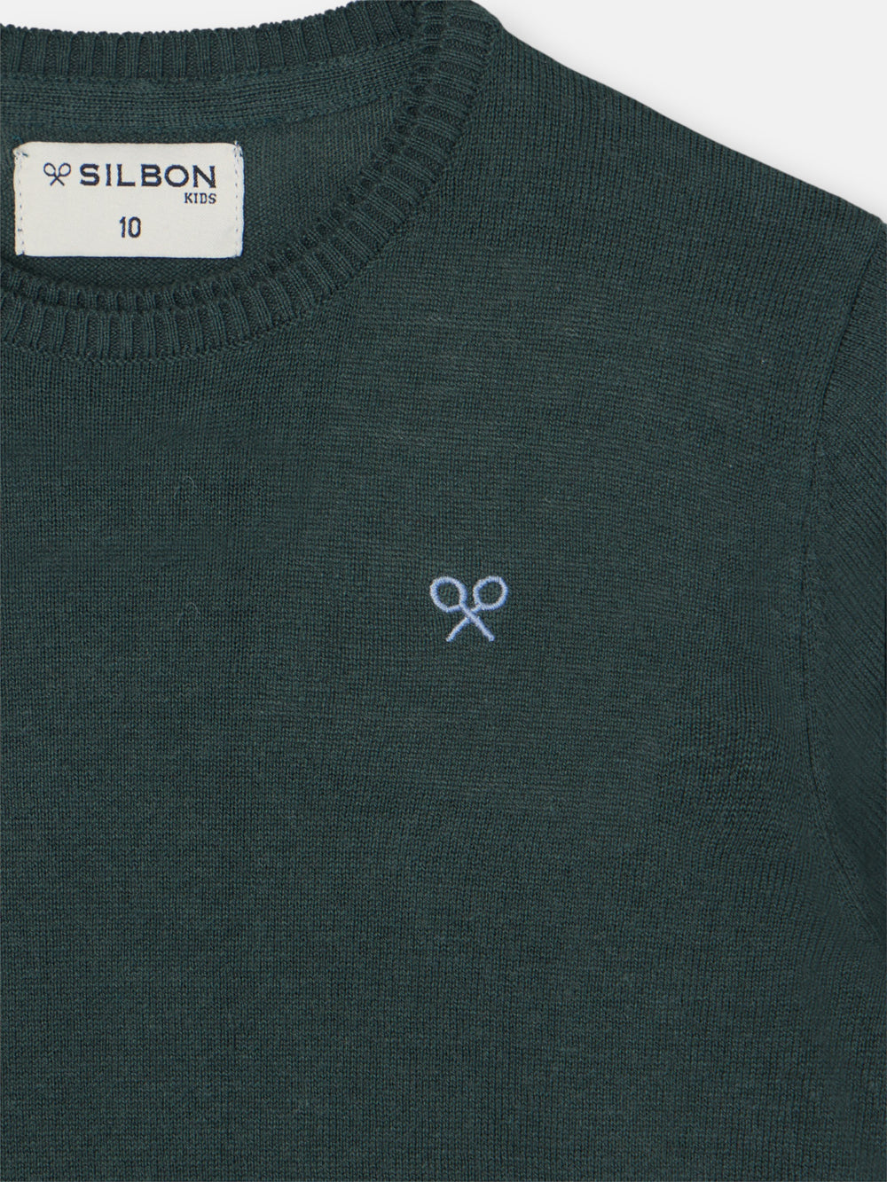 Camisola de criança gola redonda verde