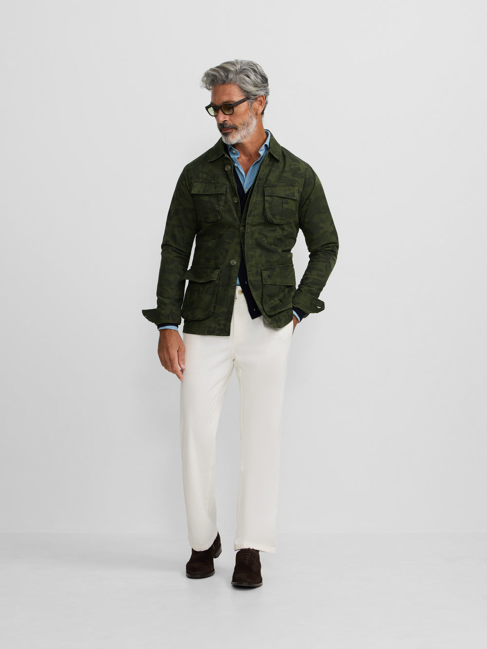 Casaco militar de camuflado verde